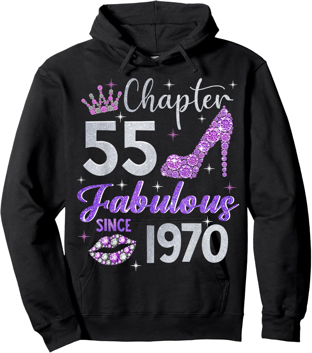 Chapter 55 Fabulous Since 1970 55th Birthday Women Girl Hoodie - Hoodie | Black