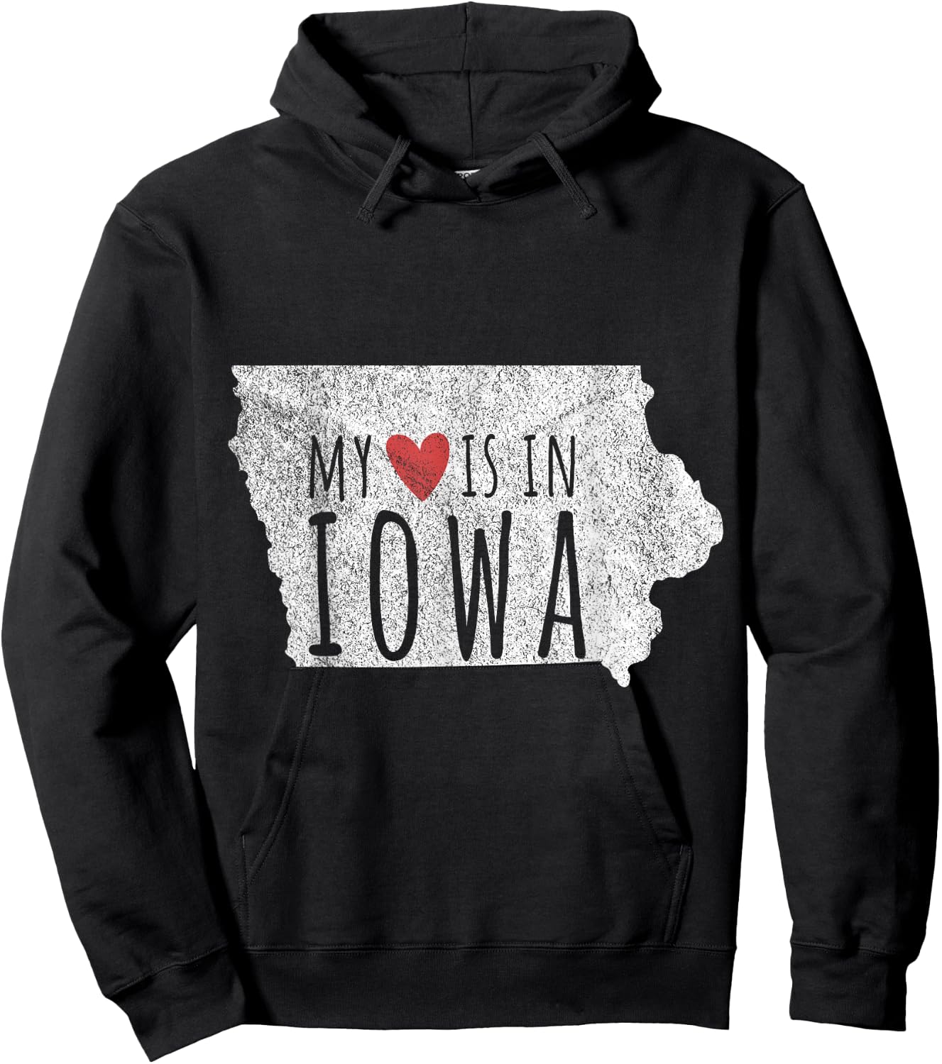 My Heart Is In Iowa Funny Iowa Roots Iowa Love Hoodie - Hoodie | Black