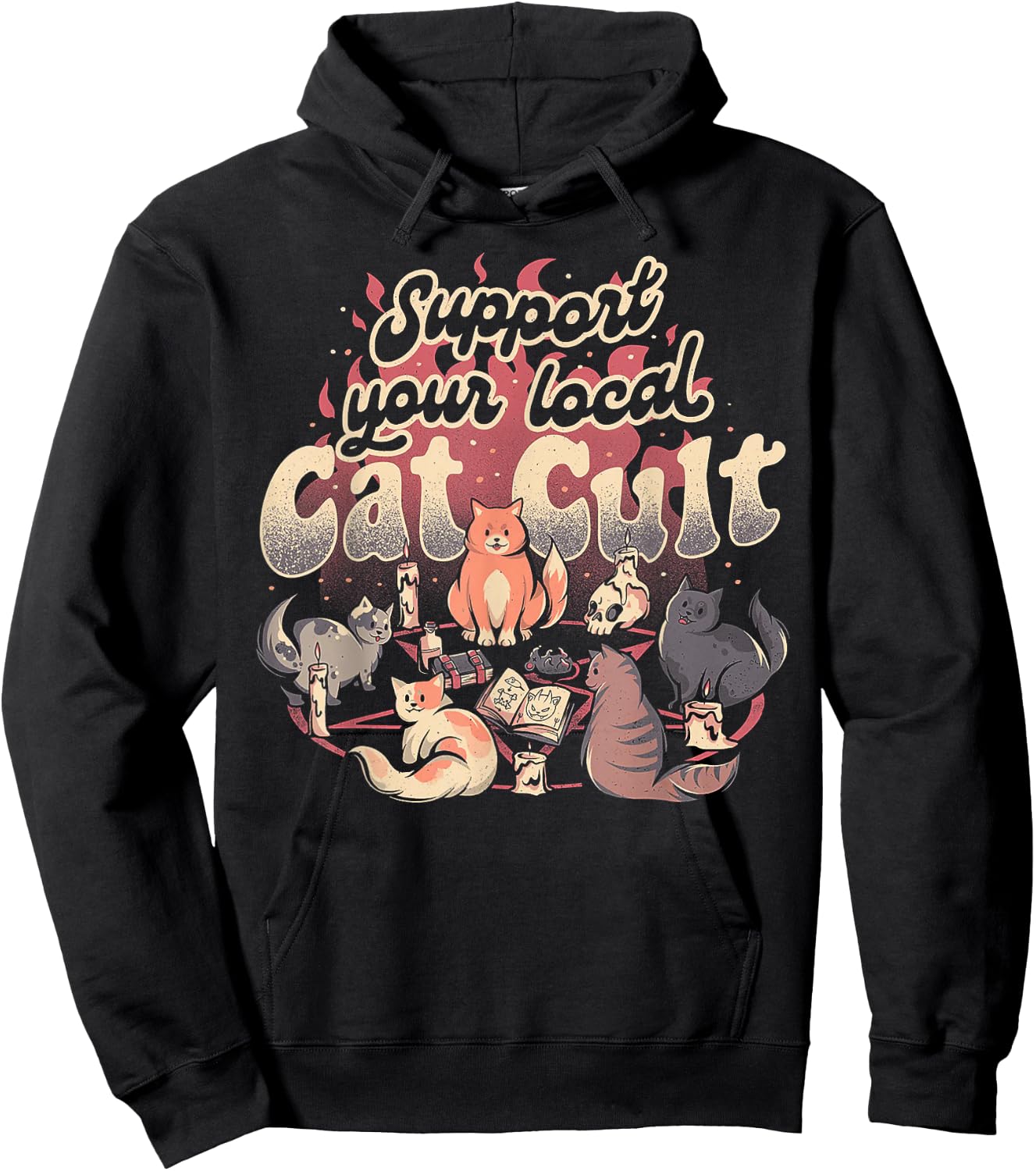 Support Your Local Cat Cult Hoodie - Hoodie | Black