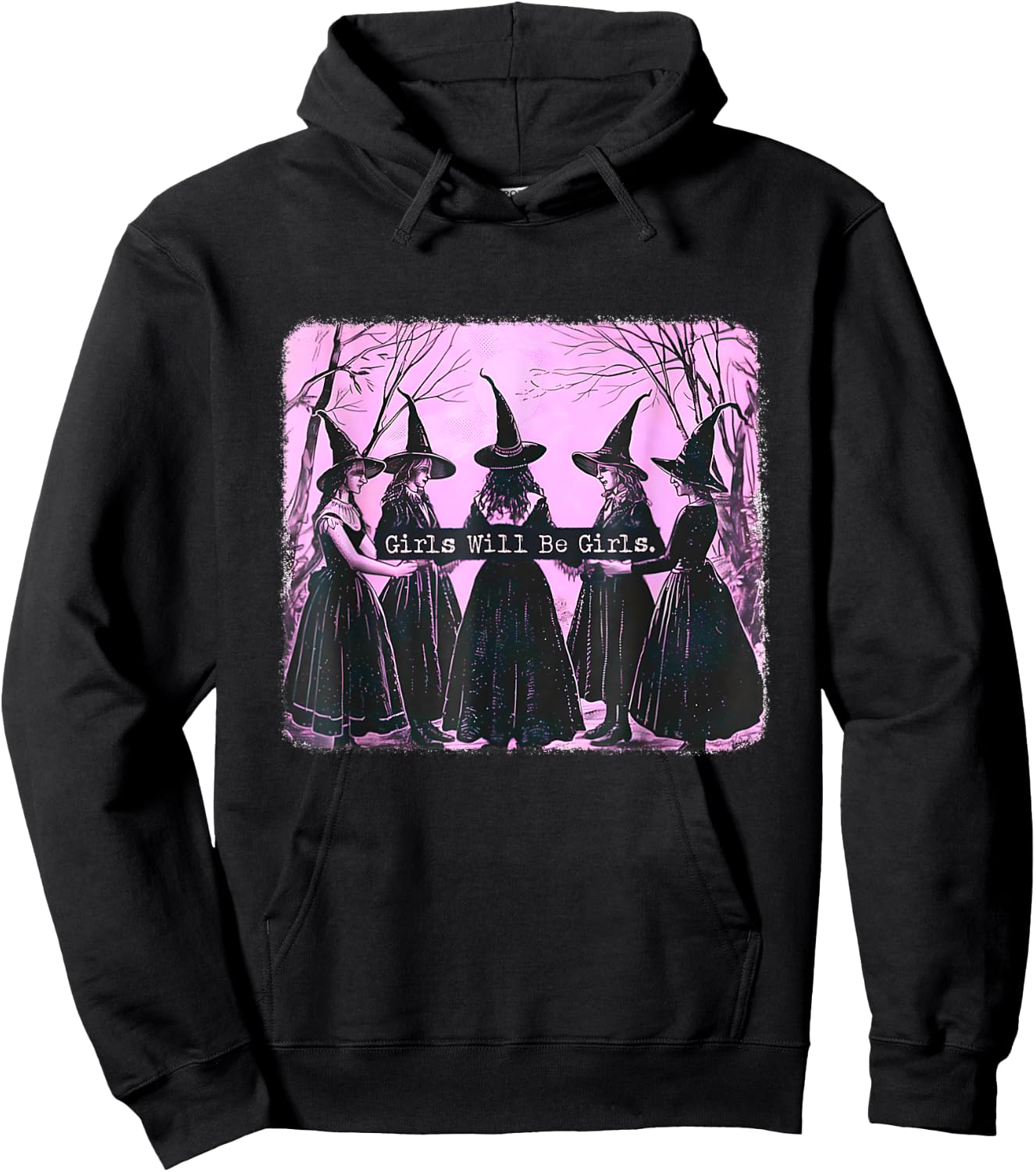 Funny Halloween Shirt 2025 Girl Will Be Girl Witch Hoodie - Hoodie | Black