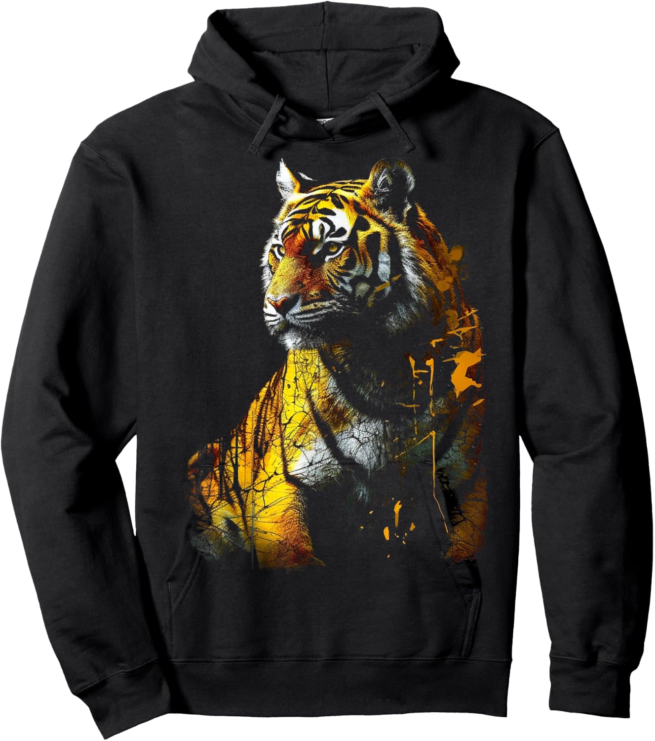 Tiger Artwork - Animal Art Zoo Tiger Hoodie - Hoodie | Black