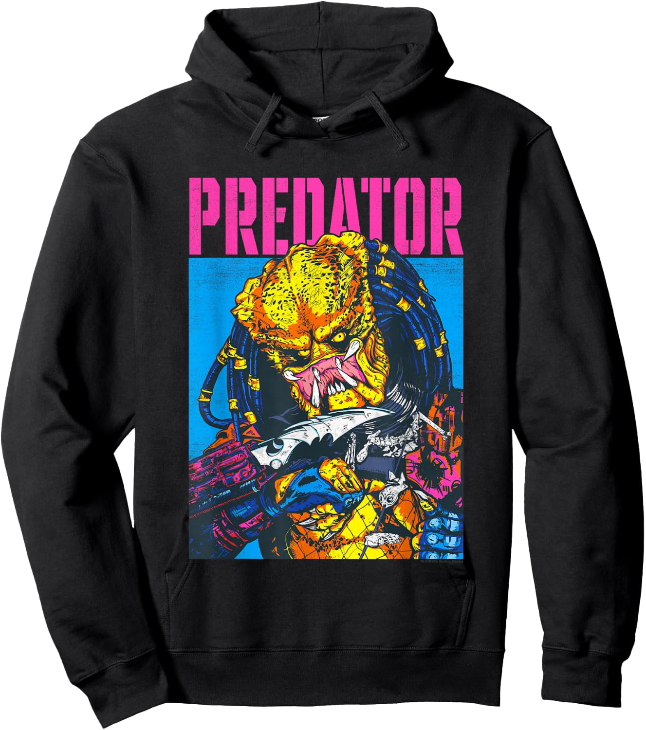 Aliens Iconic Epic Predator Retro Comic Big Chest Portrait Hoodie - Hoodie | Black