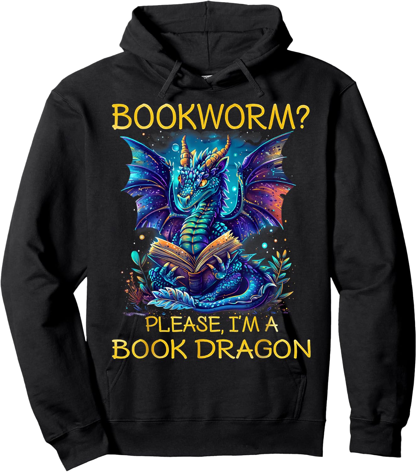 Bookworm Please I'm A Book Dragon Hoodie - Hoodie | Black