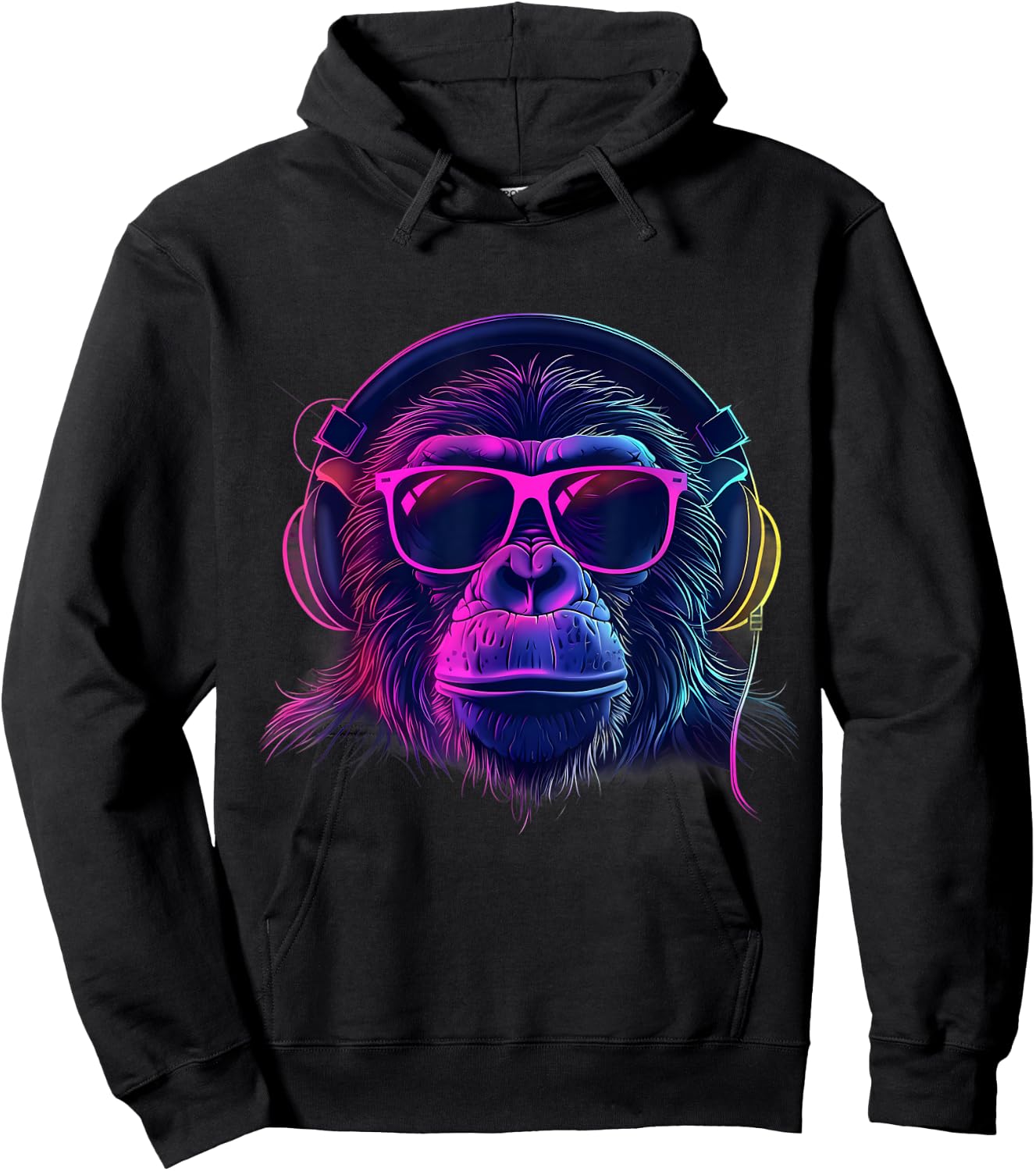 Monkey DJ Beatmaker Techno Music Headphones House Music Hoodie - Hoodie | Black