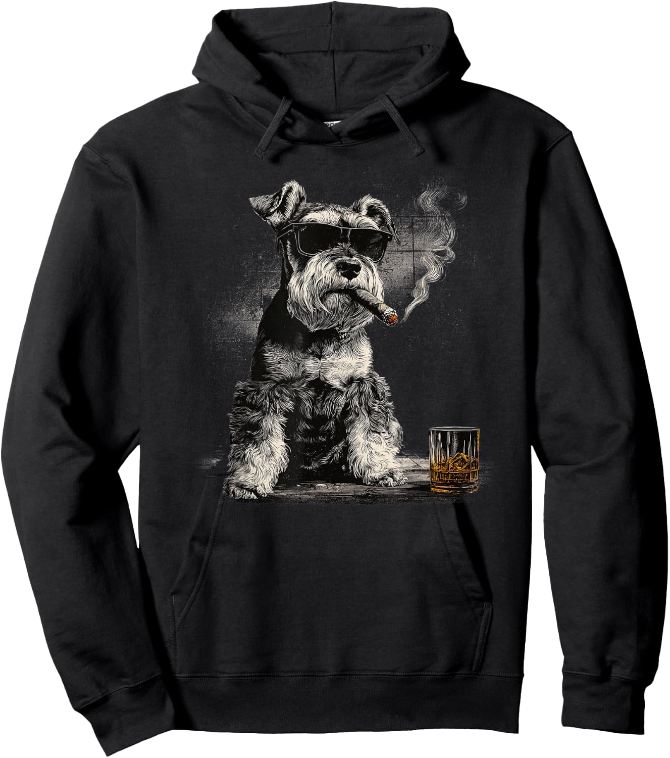 Schnauzer Dad Dog Sunglasses Father's Day Family Hoodie - Hoodie | Black