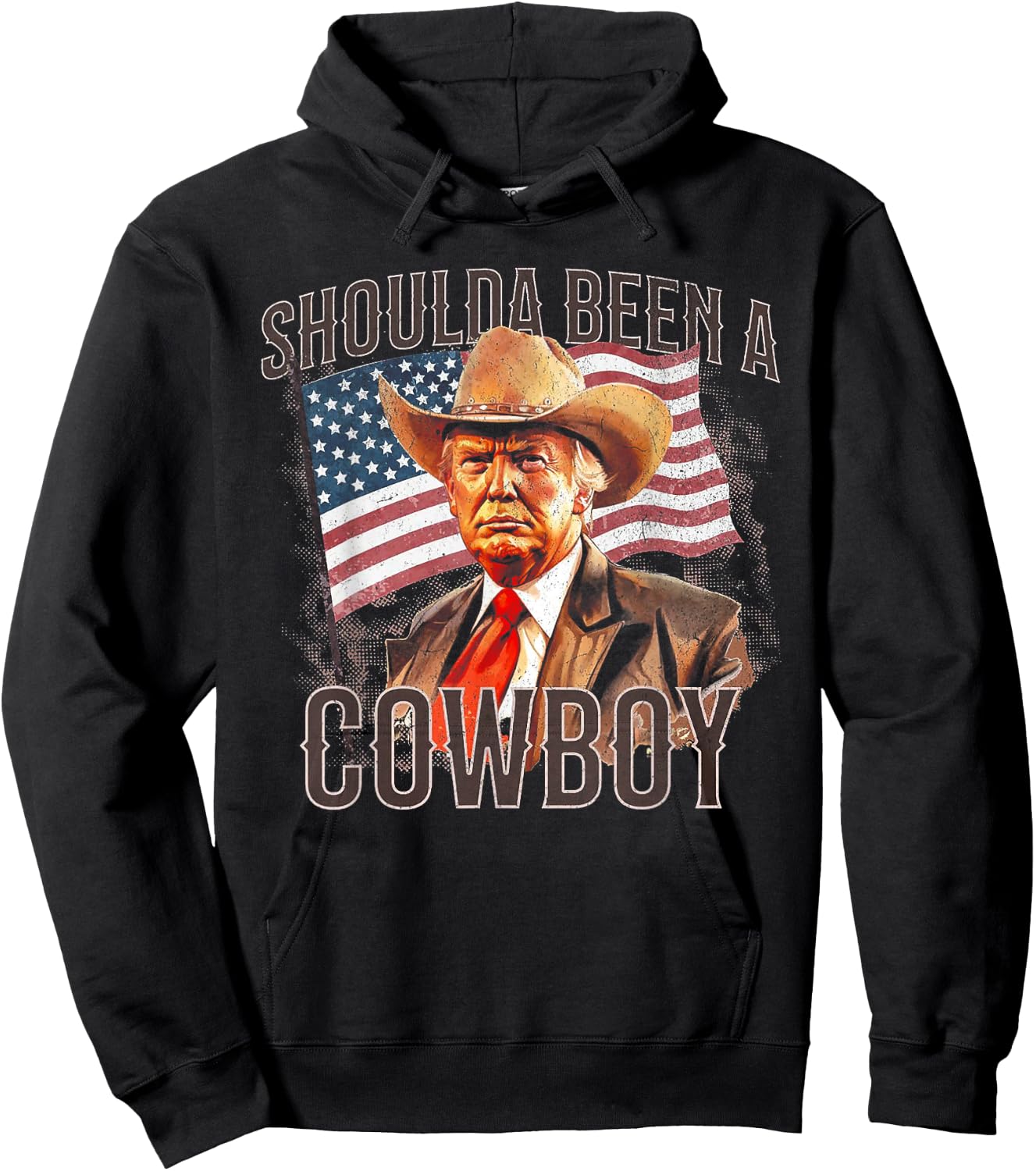 Should Have Been A Cowboy Trump Hoodie - Hoodie | Black