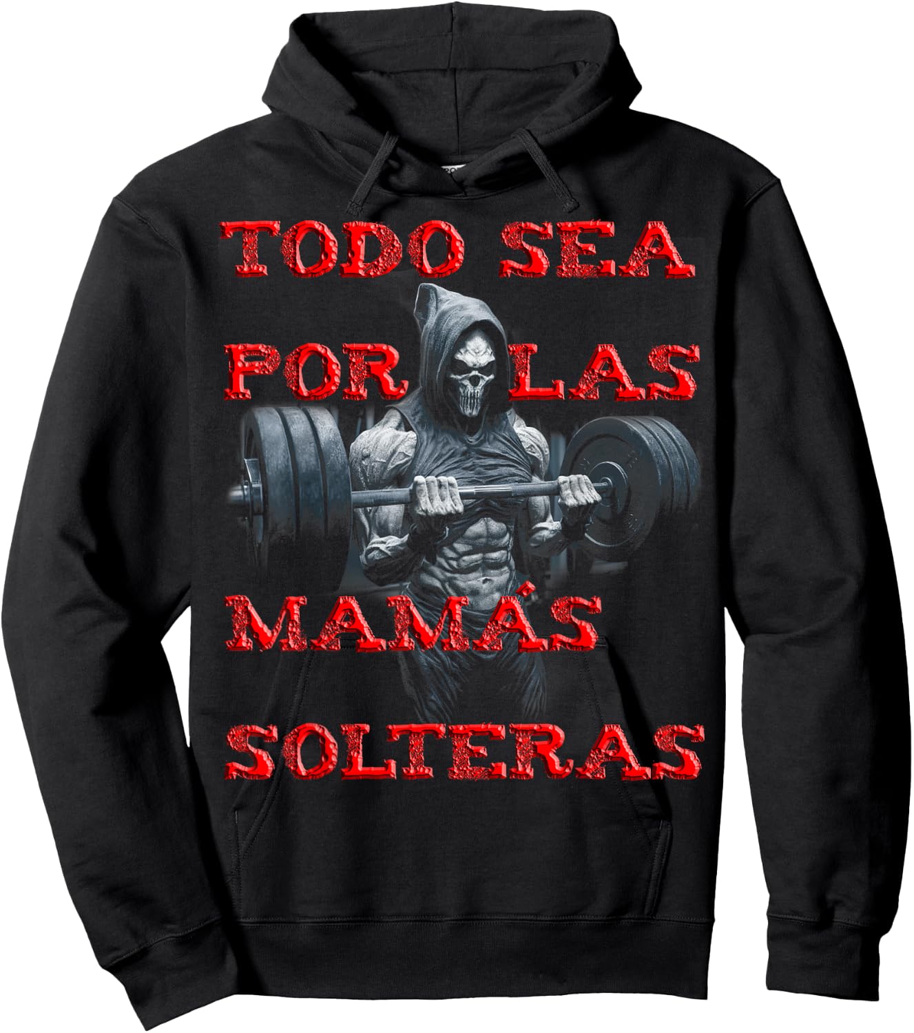 Todo sea por las mamas solteras: calacas chidas gym hombre Hoodie - Hoodie | Black