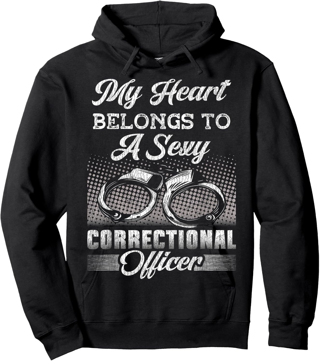 Correctional Officer Girl Girlfriend Wife My Heart Belongs Hoodie - Hoodie | Black