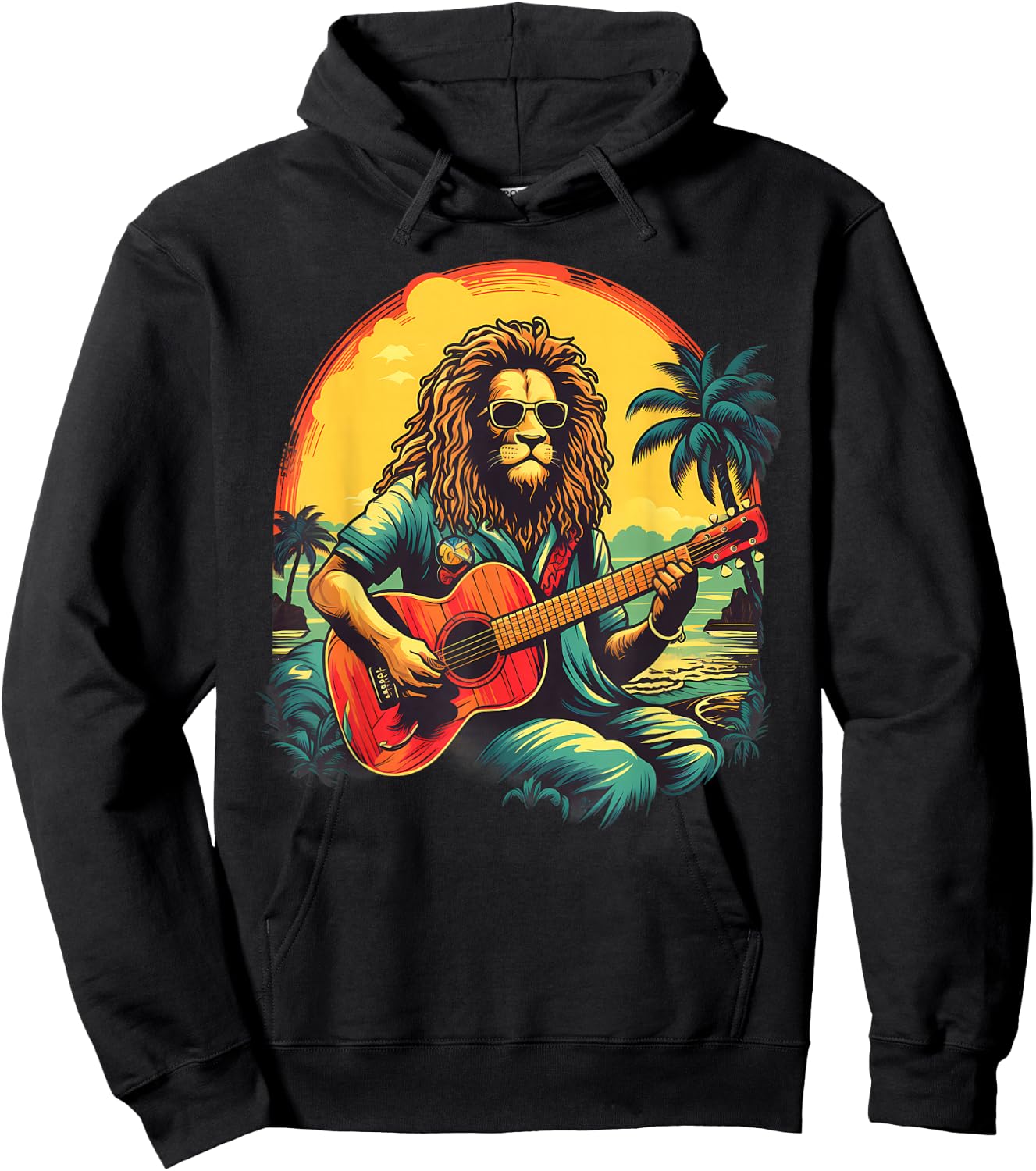 Rastafarian Pride Rasta Reggae Lion Reggae Music Hippie Hoodie - Hoodie | Black