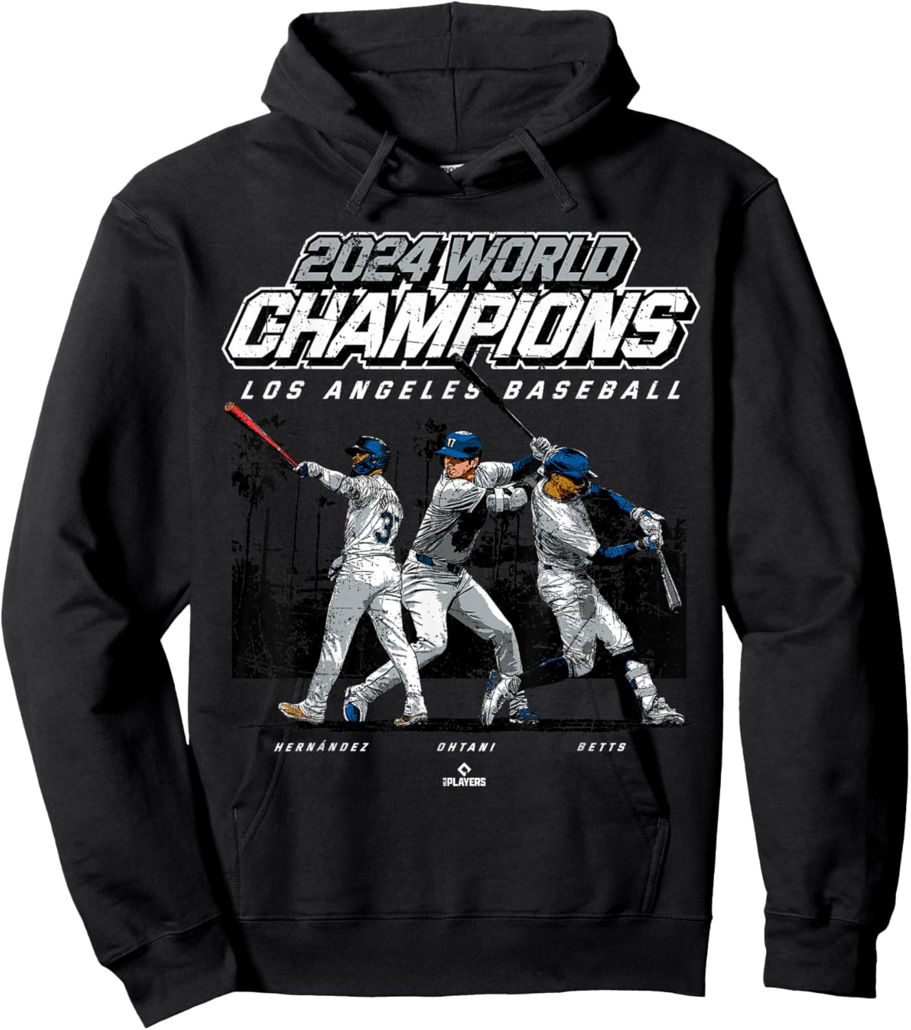 2024 Los Angeles World Champions Ohtani, Betts & Hernández Hoodie - Hoodie | Black