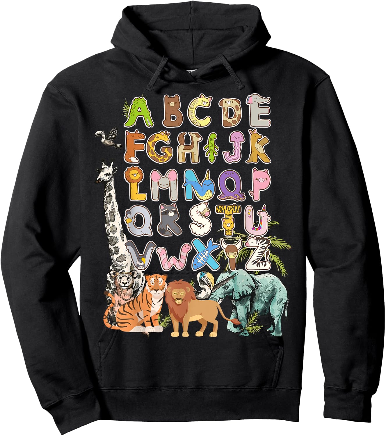 Forest Animals & Jungle Animal Idea For Kids & Animal Themed Hoodie - Hoodie | Black