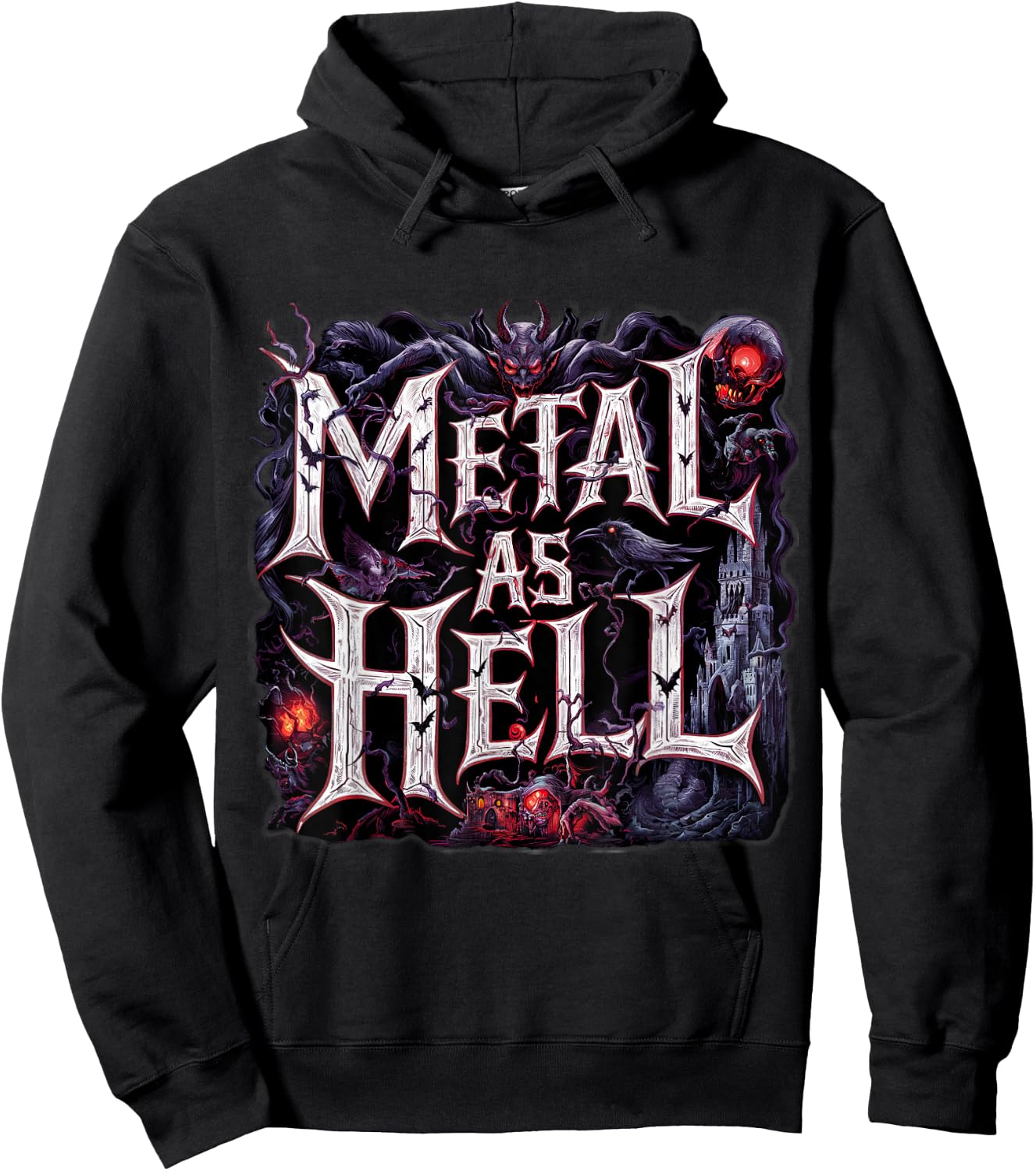 Metal As Hell Heavy Metal Music Quote Hoodie - Hoodie | Black