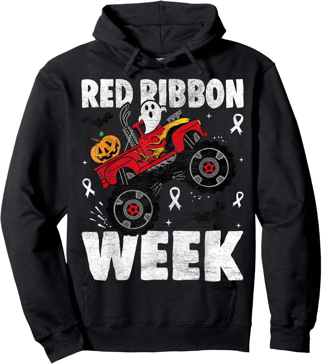 Red Ribbon Week Awareness Halloween Women Men Toddler Kids Hoodie - Hoodie | Black