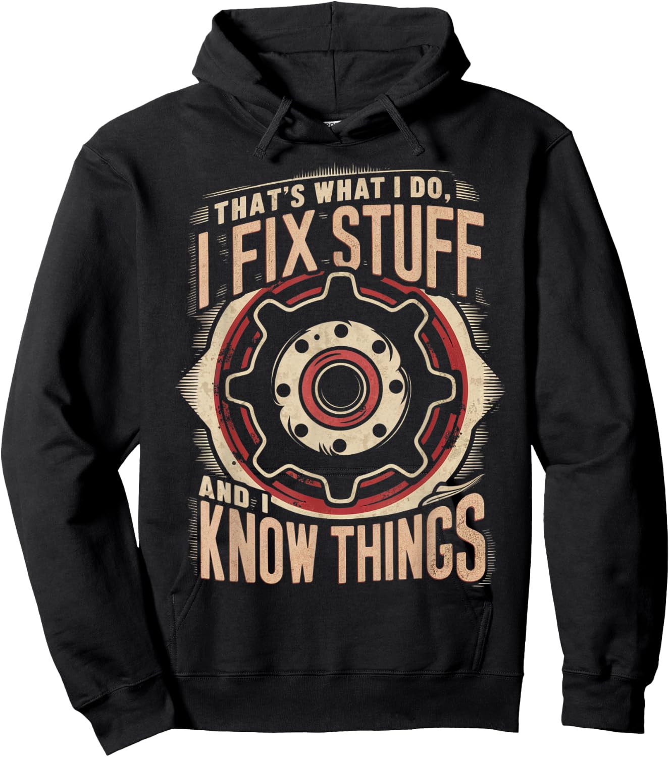 That's What I do I fix Stuff Vintage Mechanic Graphic Hoodie - Hoodie | Black