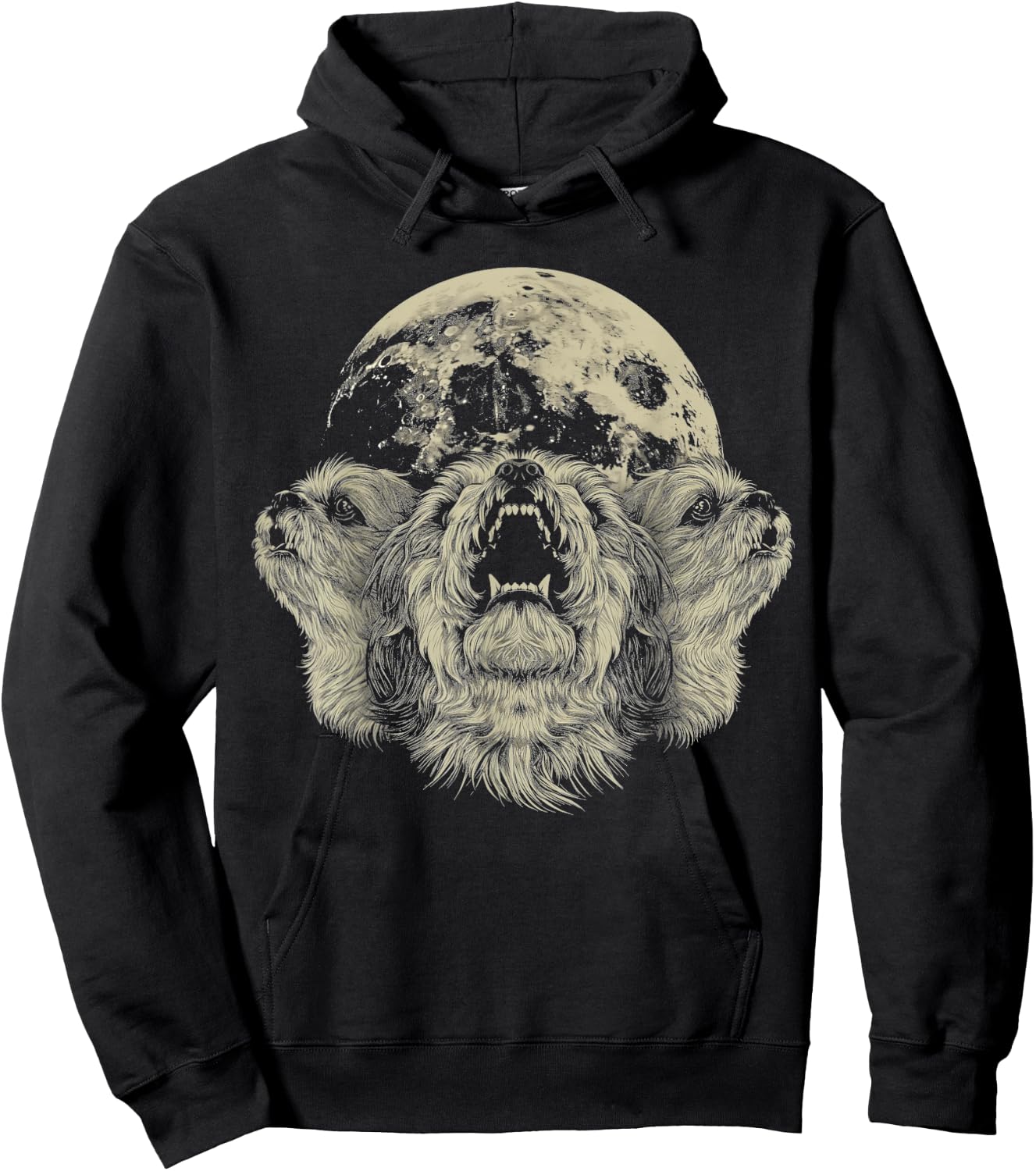 Shih Tzu Dog Howling Moon Hoodie - Hoodie | Black