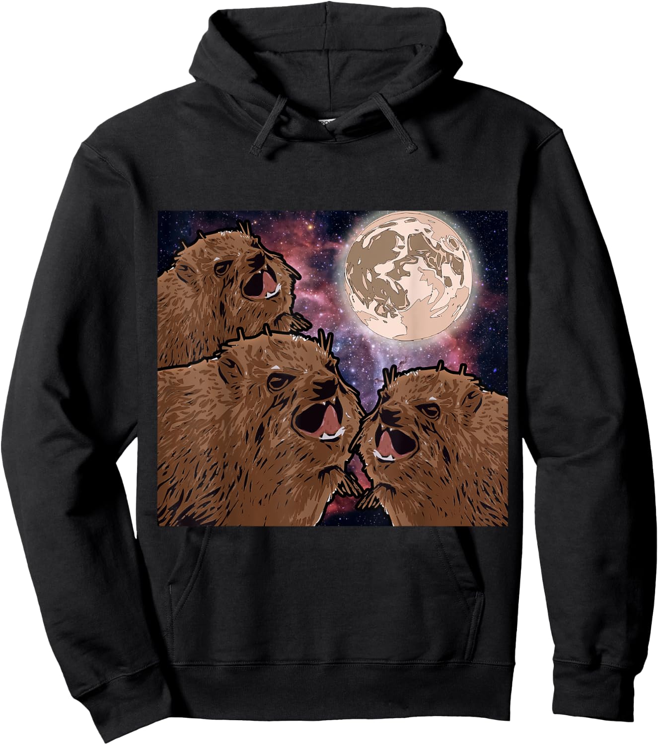 Three Hyrax Moon Hoodie - Hoodie | Black