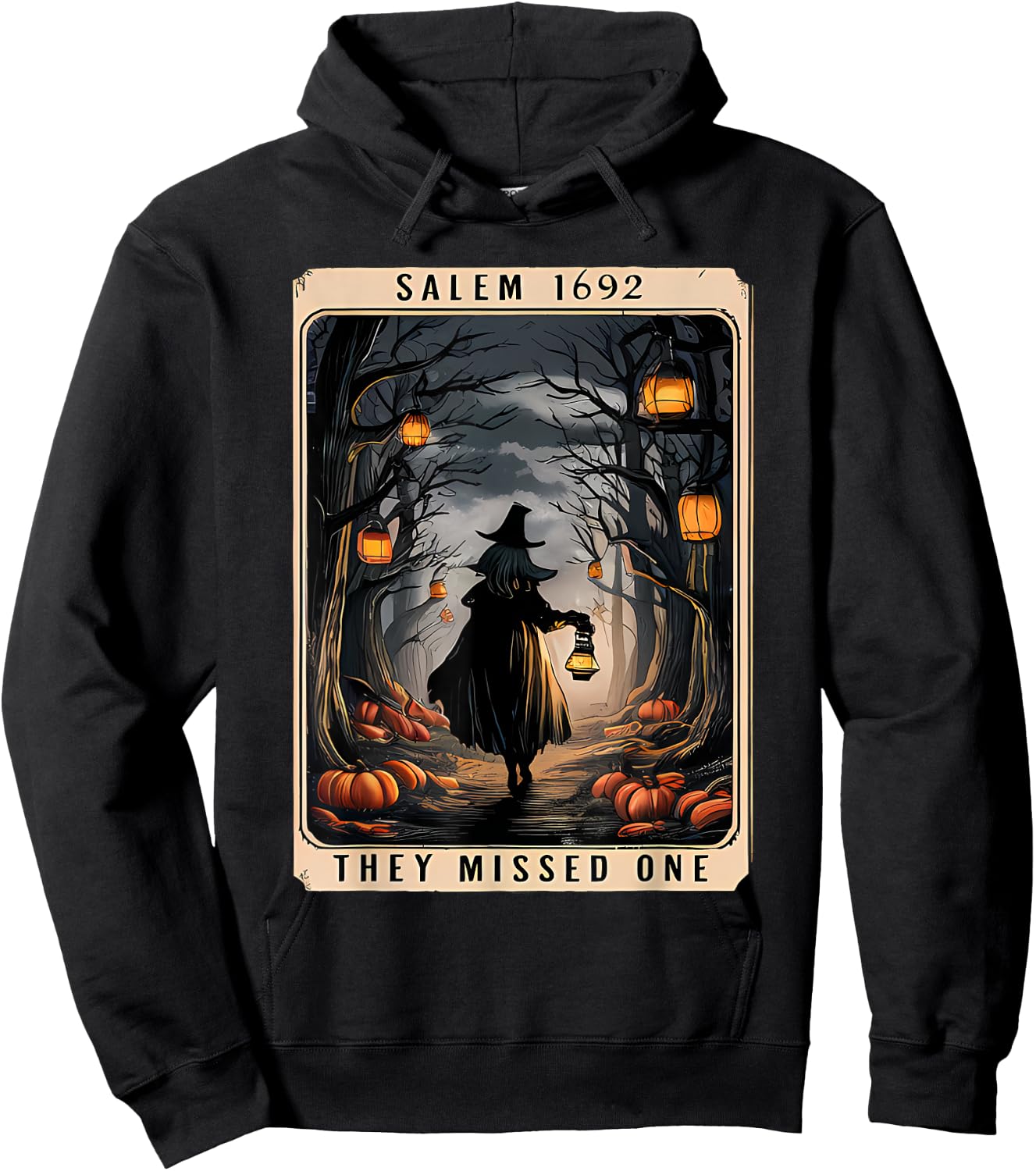 Salem 1692 Halloween Witch They Missed One Tarot Card Women Hoodie - Hoodie | Black