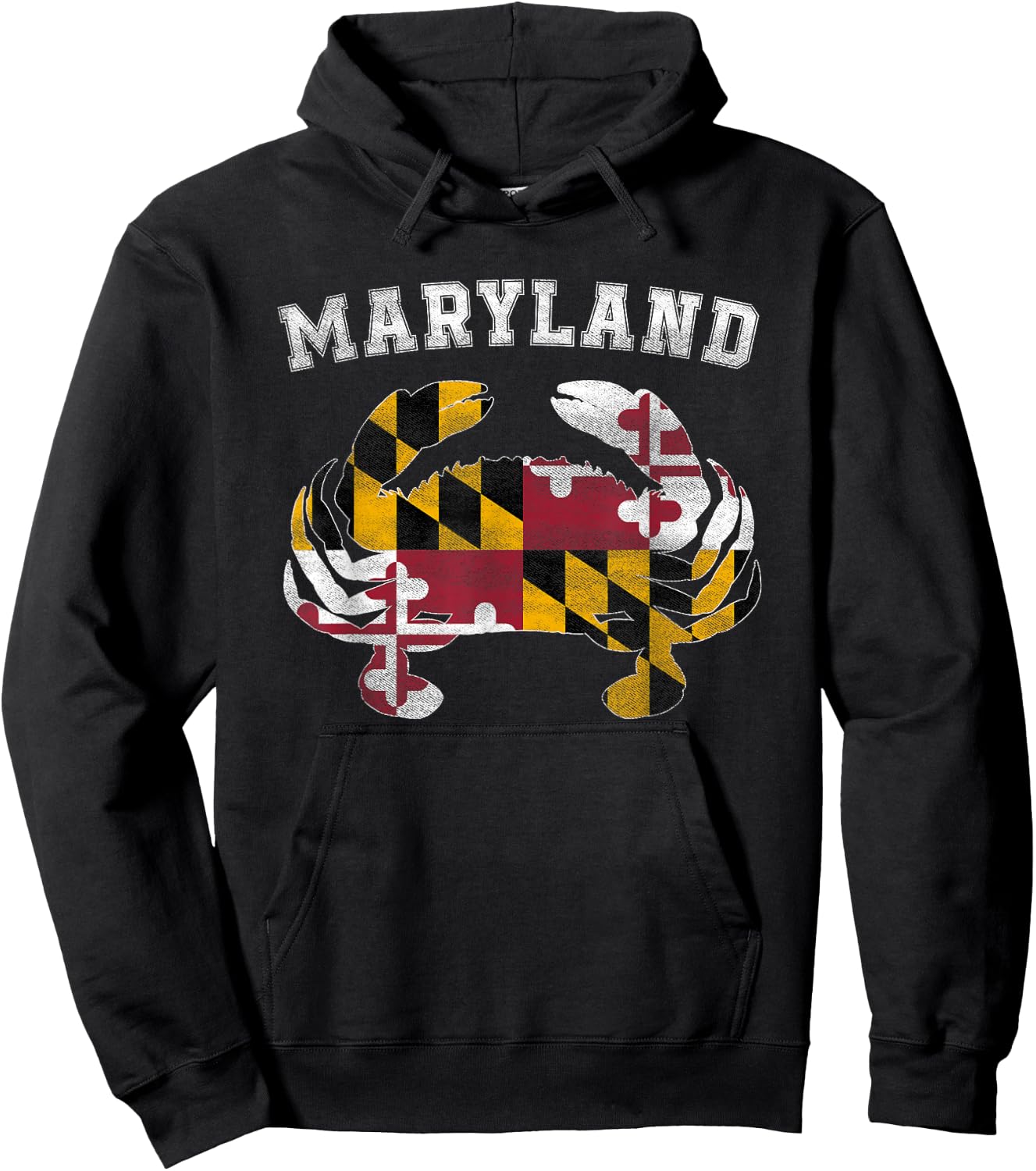 Maryland Flag Blue Crab T Shirt State Pride Retro Shirt Hoodie - Hoodie | Black