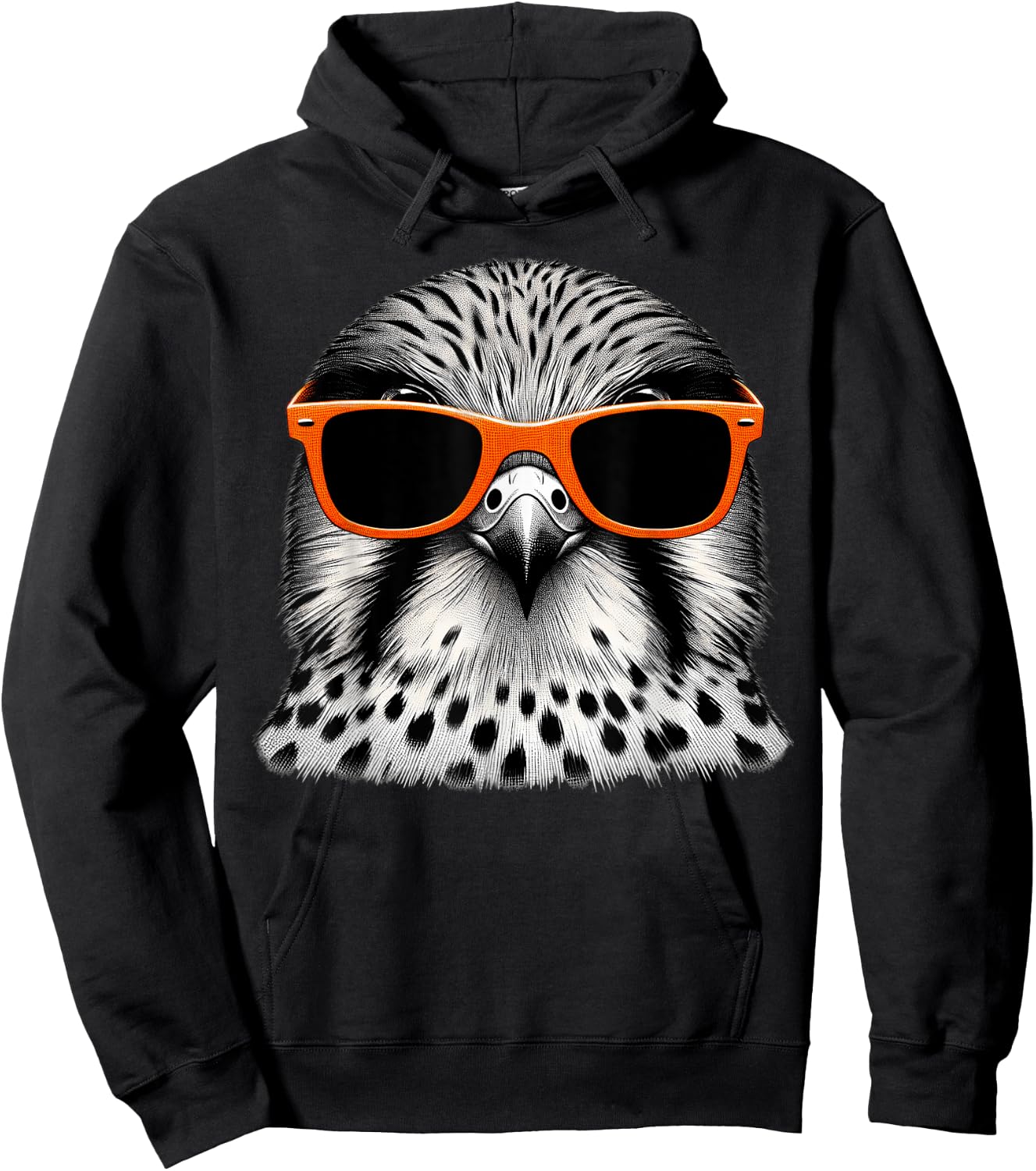 Cool Kestrel Bird Wearing Sunglasses Graphic Art Hoodie - Hoodie | Black
