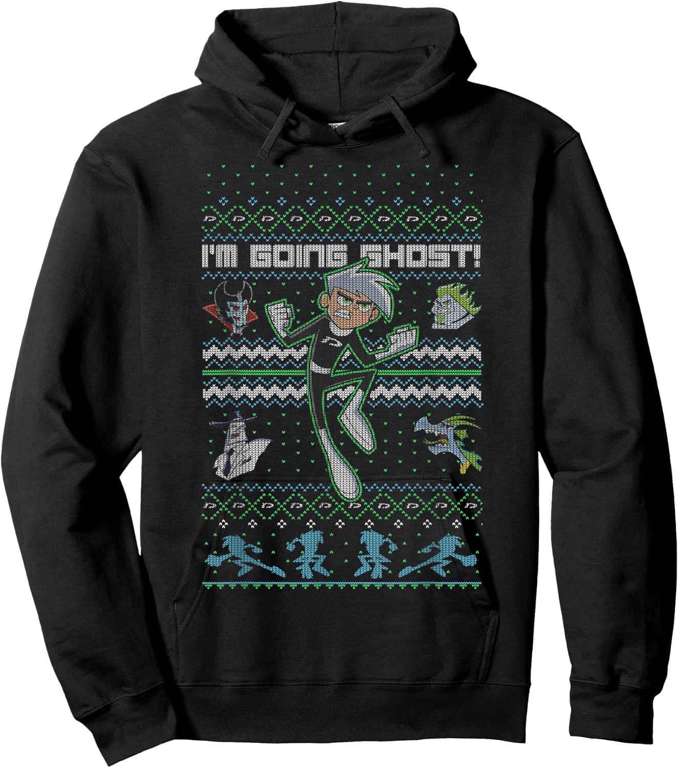Danny Phantom Christmas I'm Going Ghost Ugly Sweater Hoodie - Hoodie | Black