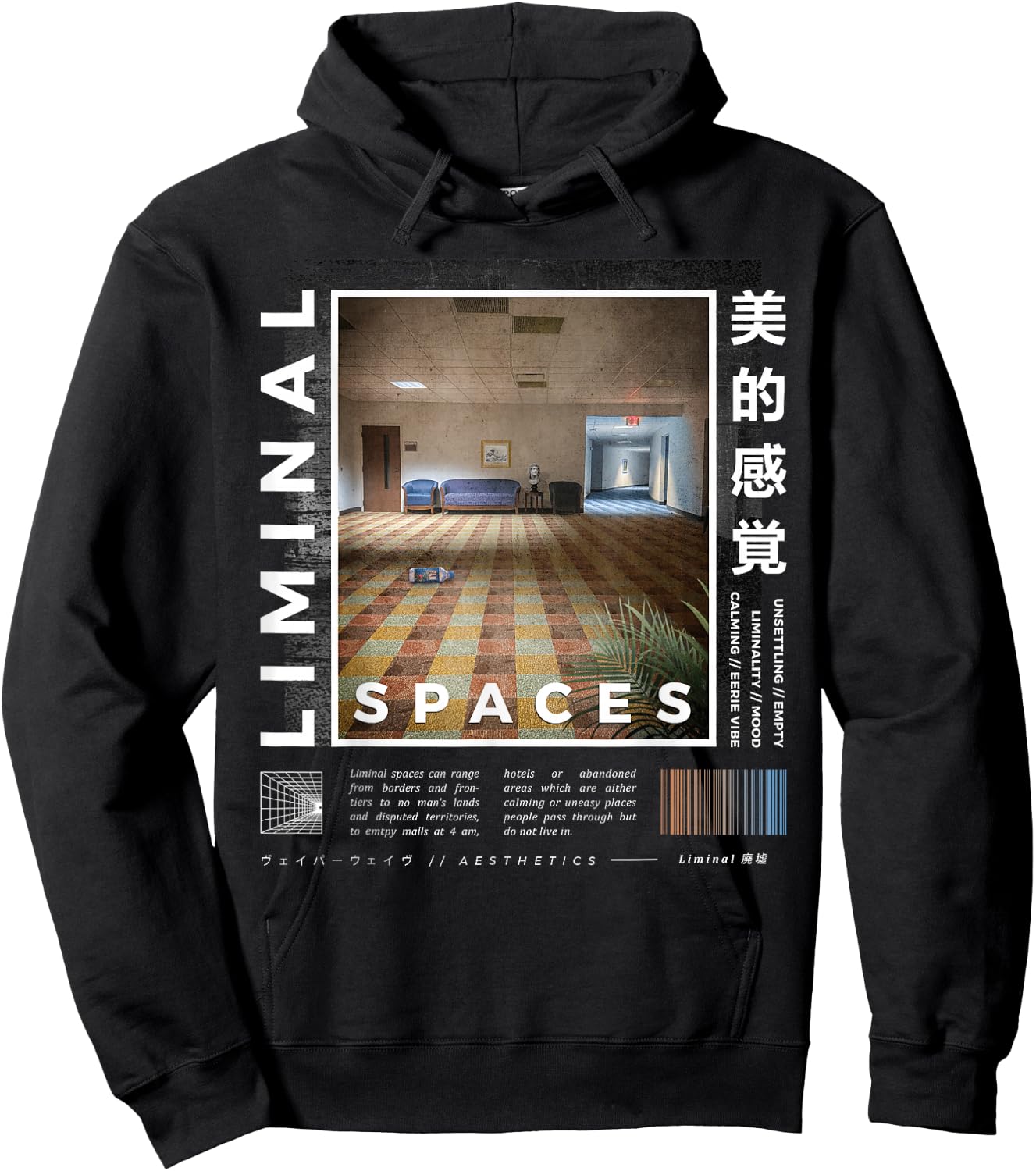 Liminal Spaces, Vaporwave, Retro Hoodie - Hoodie | Black