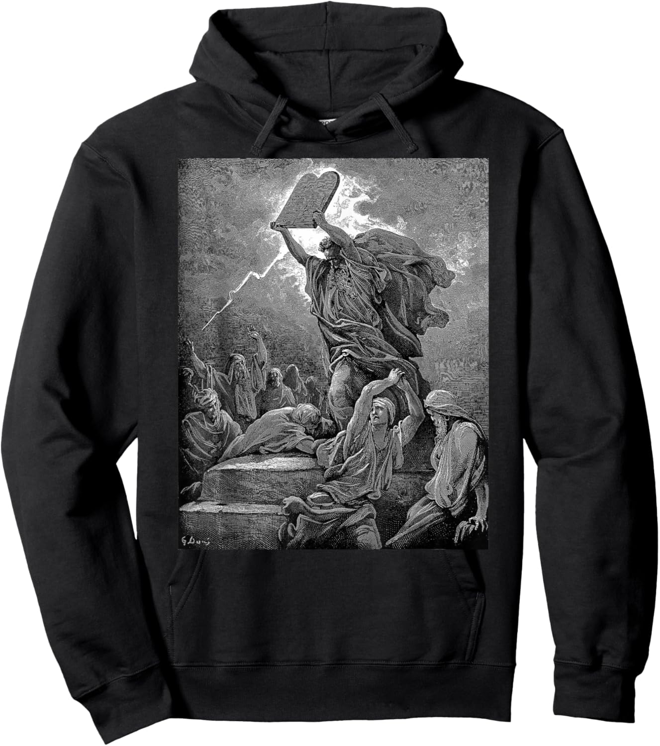 Gustave Dore Moses Breaks the Tablets of the Law Hoodie - Hoodie | Black