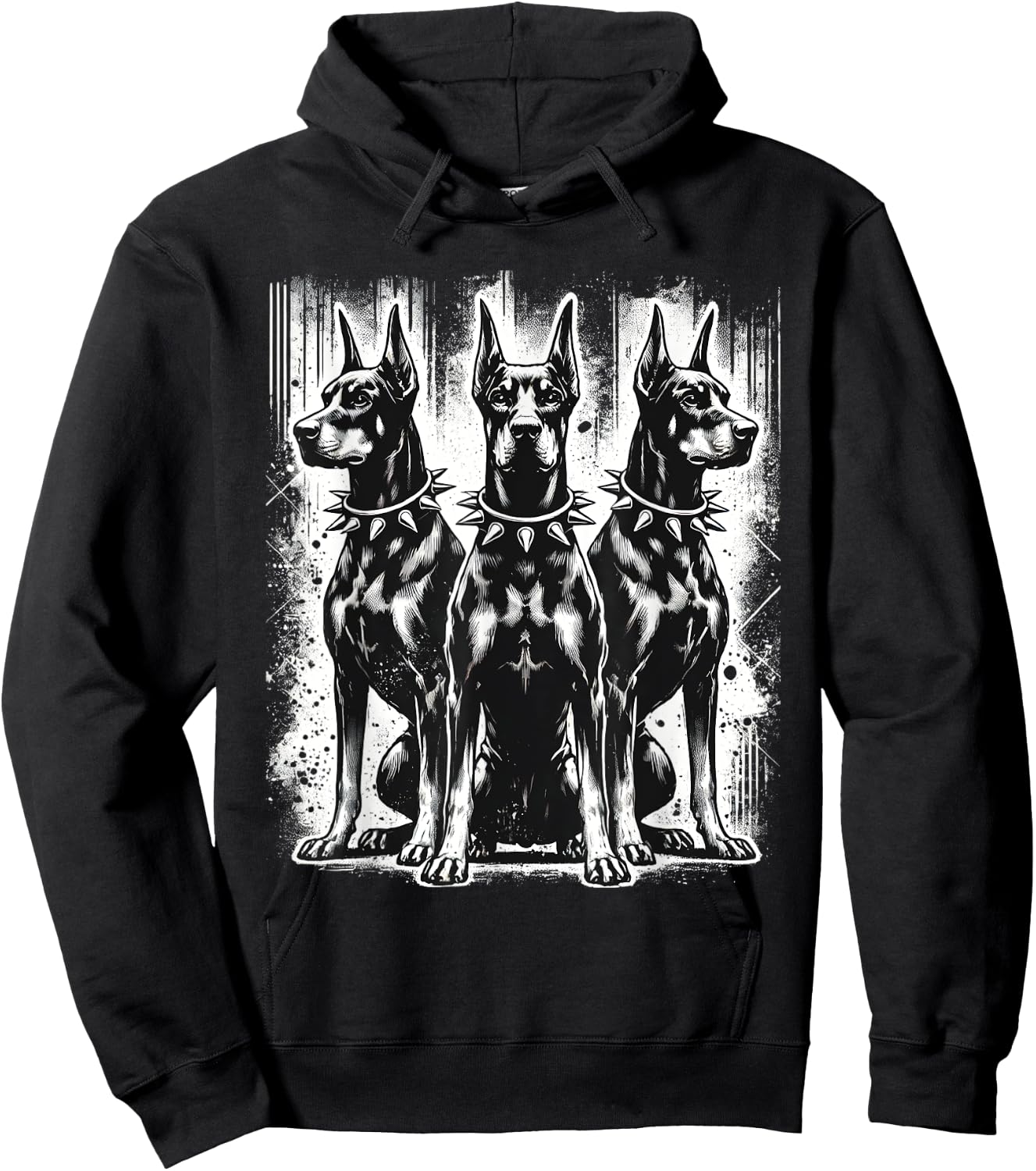 Doberman Pinscher Black and White Dog Lovers Hoodie - Hoodie | Black