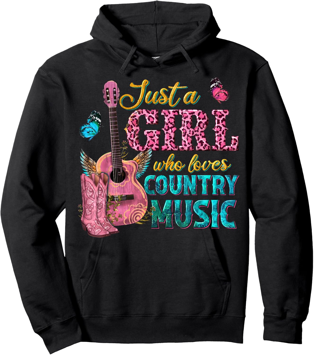 Just A Girl Who Loves Country Music Hoodie - Hoodie | Black