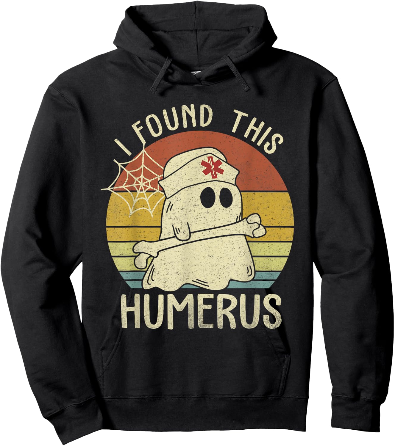I Found This Humerus Halloween Nurse Nursing Ghost Humorous Hoodie - Hoodie | Black