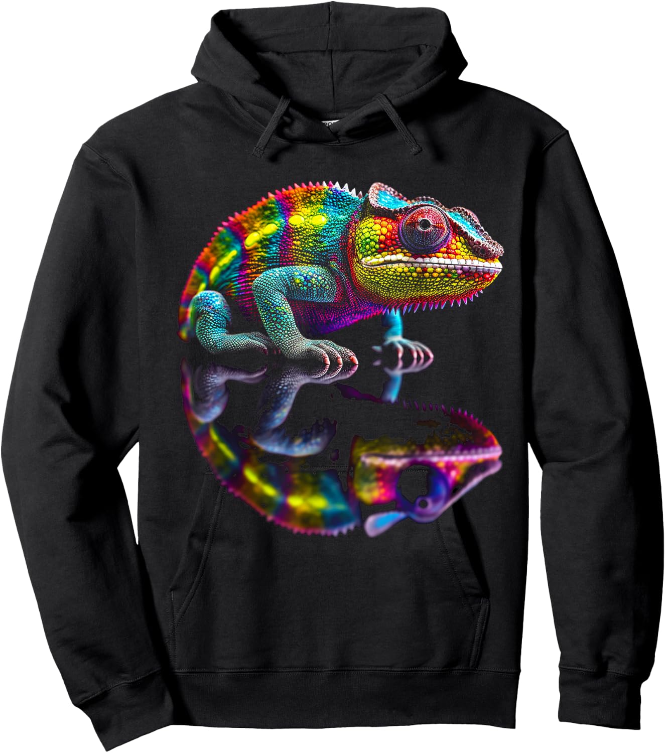 Chameleon Animal Graphic Illustration Chameleon Hoodie - Hoodie | Black