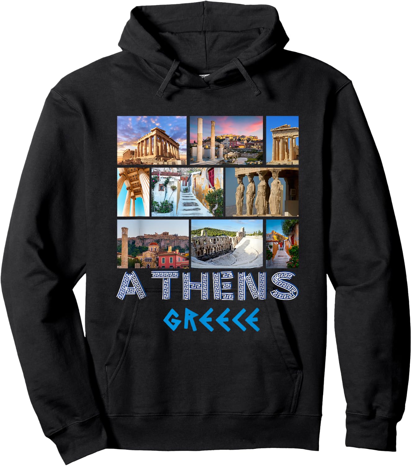 Athens Greece Acropolis Famous Sights Souvenir from Greece Hoodie - Hoodie | Black