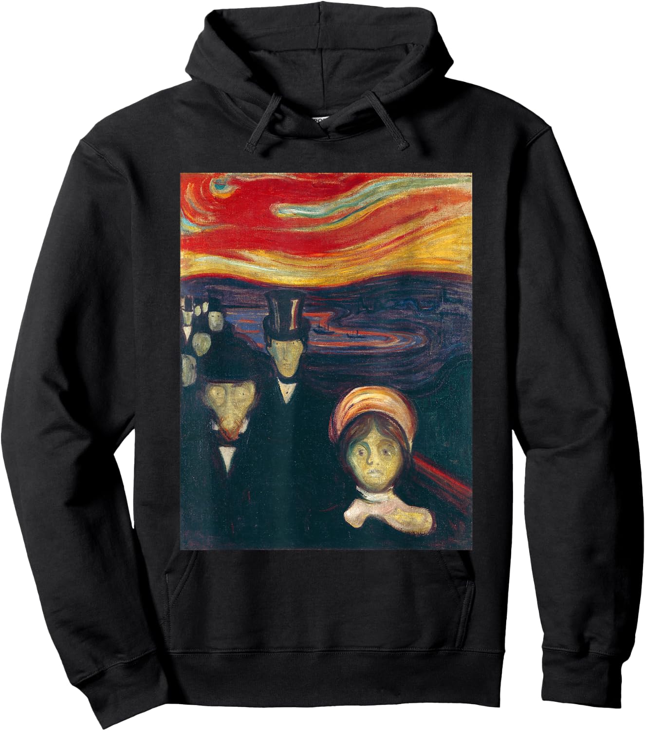 Anxiety by Edvard Expressionism Munch Art Hoodie - Hoodie | Black