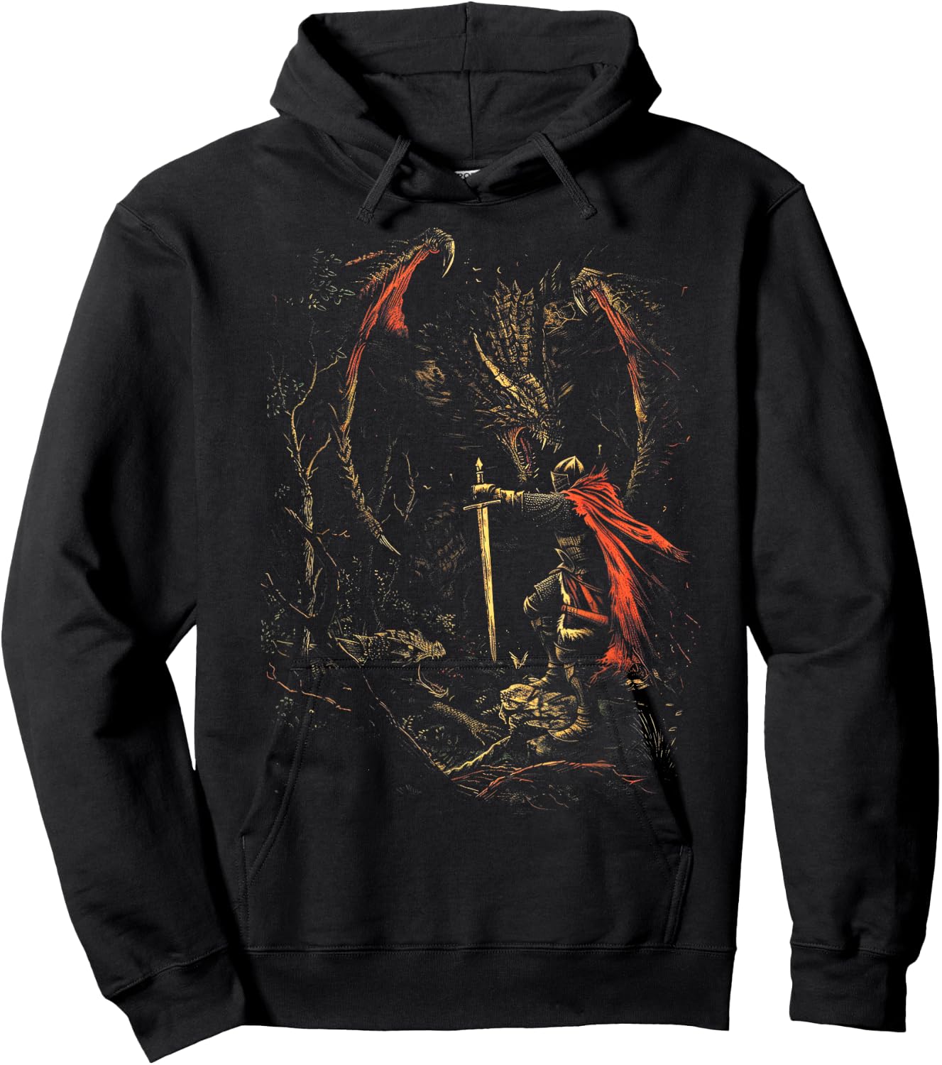 Book Fantasy Art Brave Knight Fighting Hoodie - Hoodie | Black