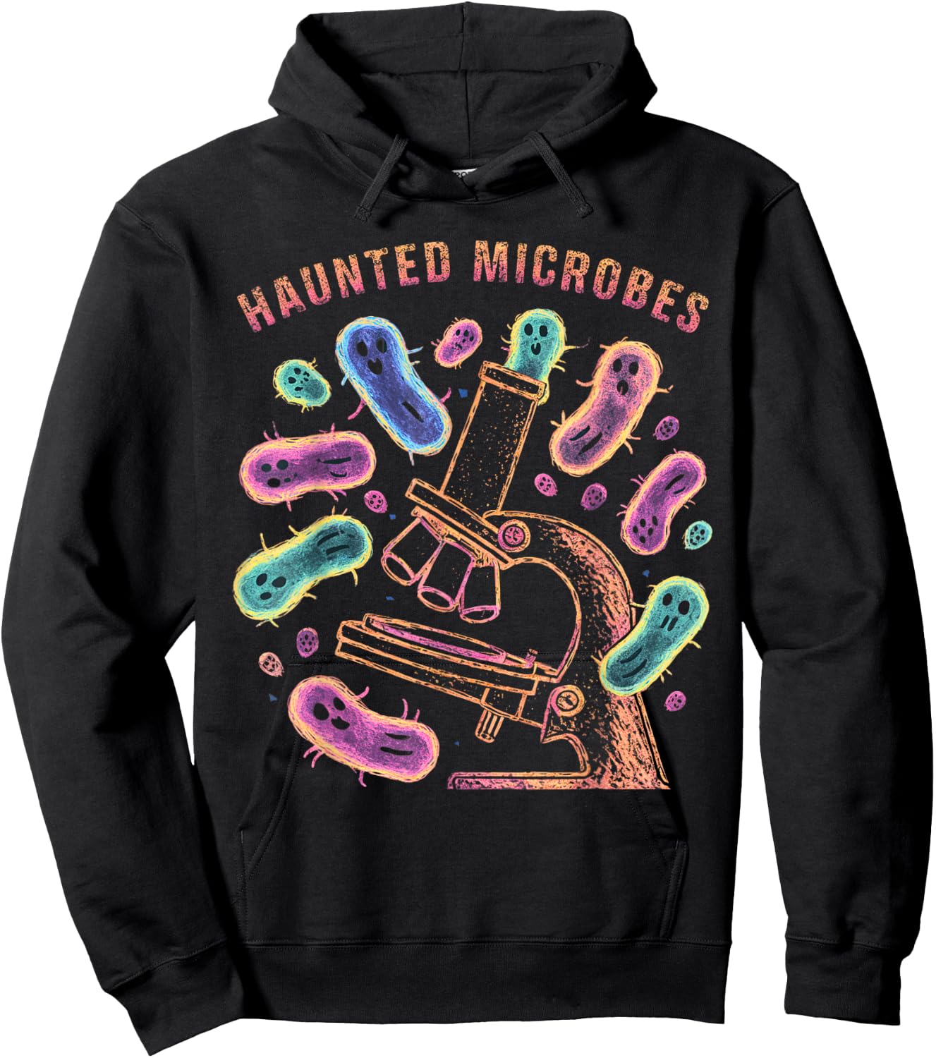 Haunted Microbes, Funny Microbiology Halloween Hoodie - Hoodie | Black