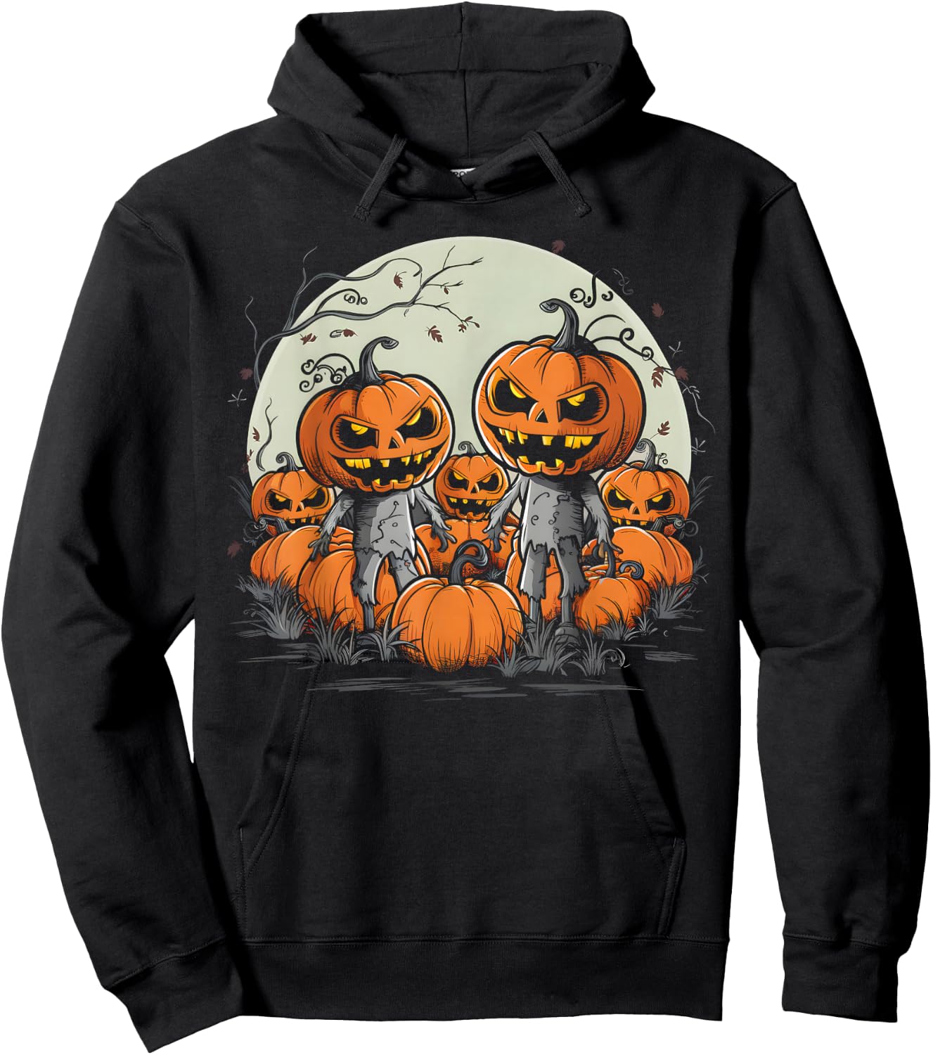 Spooky Zombie Pumpkins eerie Halloween Hoodie - Hoodie | Black