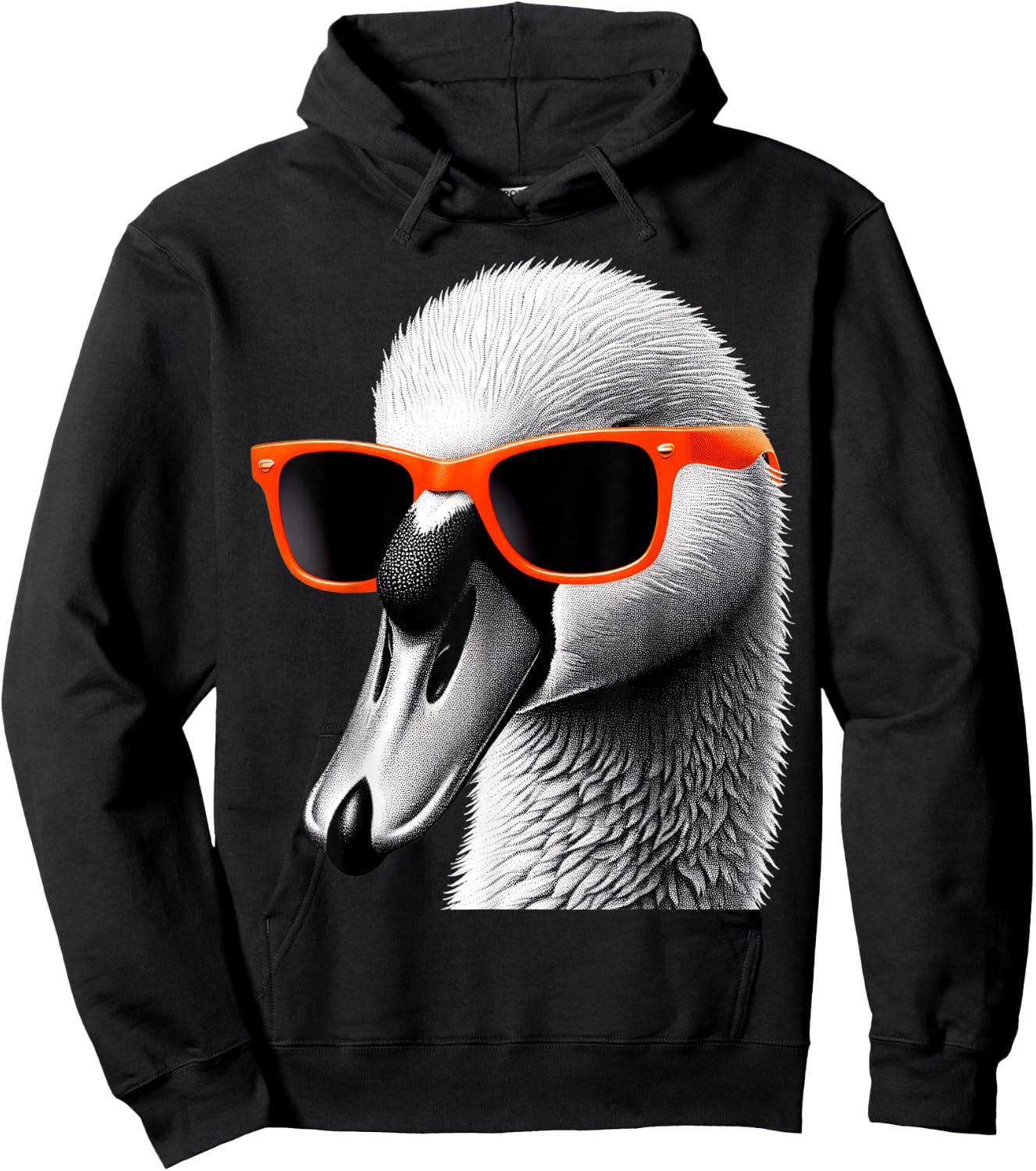 Cool Swan Bird Wearing Sunglasses Graphic Art Hoodie - Hoodie | Black