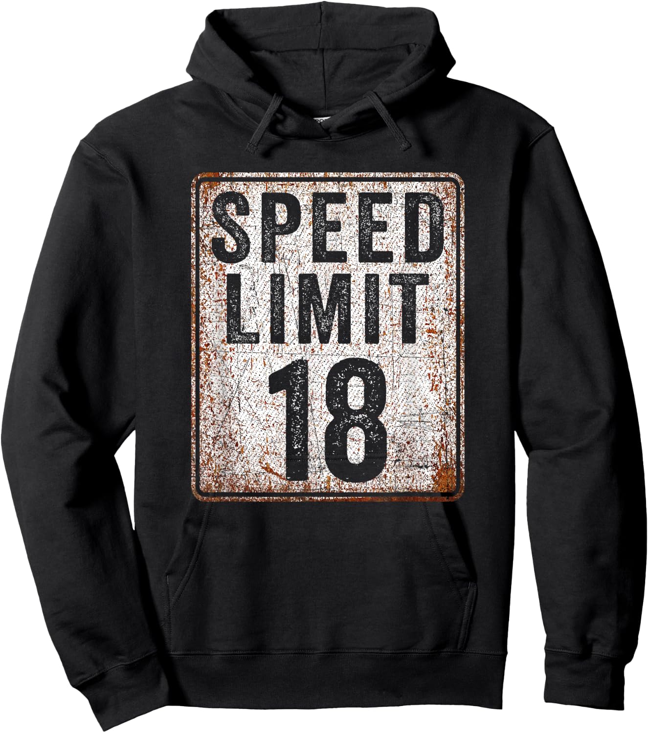 18th Birthday Speed Limit Sign 18 MPH 18 Year Old Funny Hoodie - Hoodie | Black