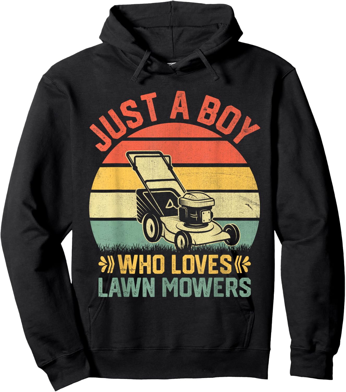 Just A Boy Who Loves Lawn Mower Toddlers Farm Mowing Lovers Hoodie - Hoodie | Black