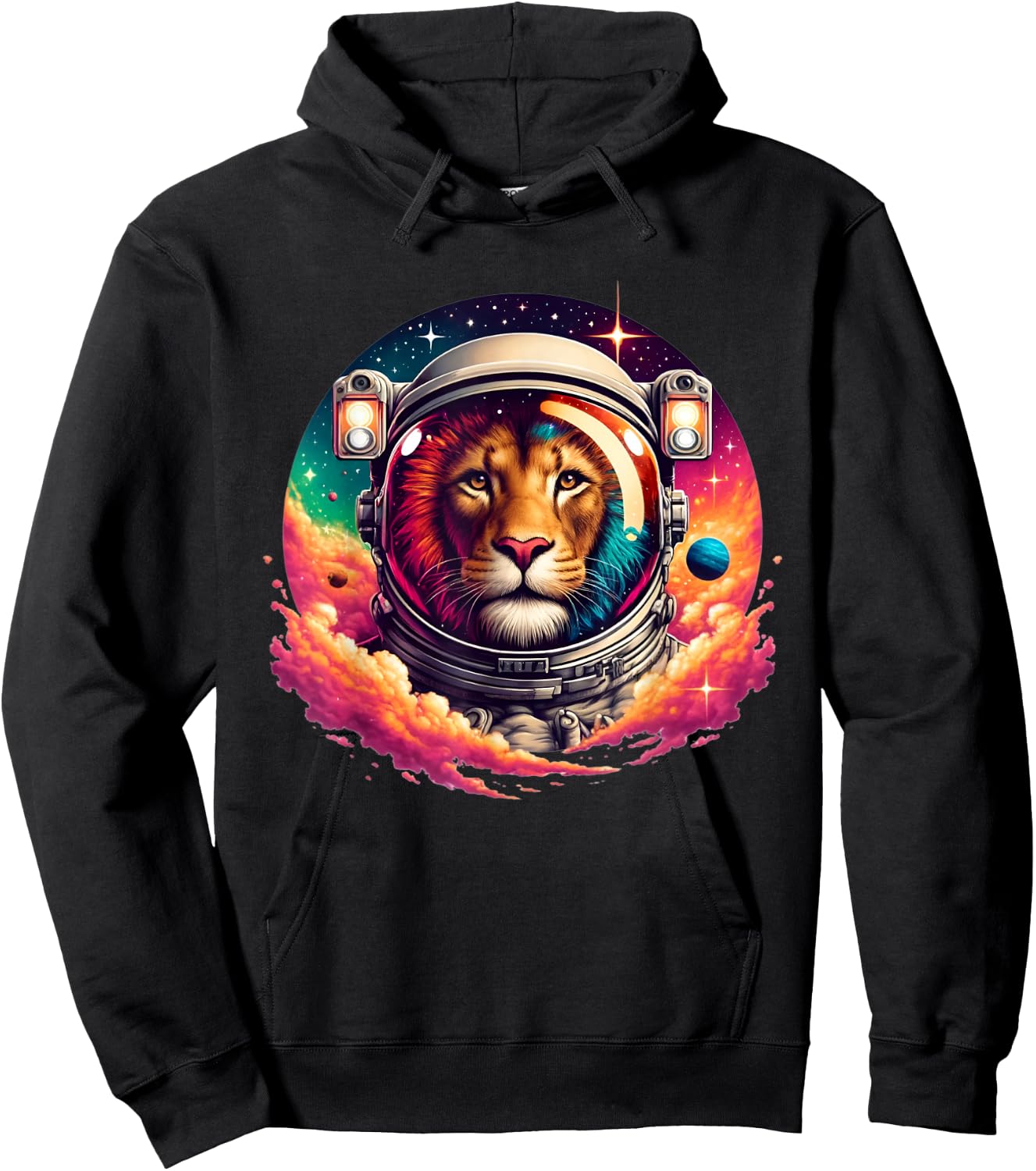 Lion Astronaut Space Hiker Hoodie - Hoodie | Black