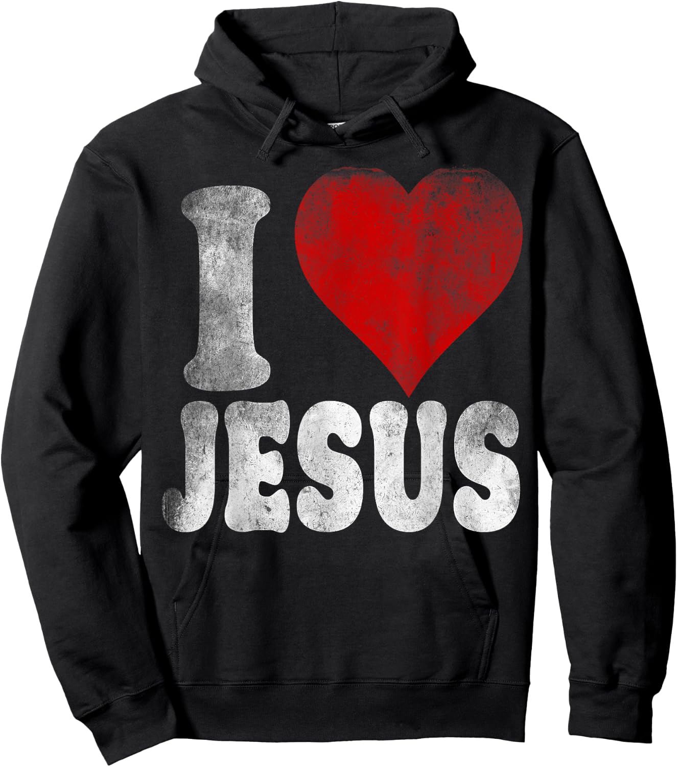 I LOVE JESUS vintage style retro Hoodie - Hoodie | Black