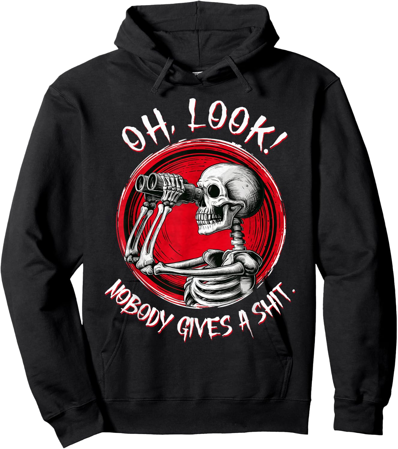 Skeleton Oh Look Nobody Gives A Shit Funny Halloween Costume Hoodie - Hoodie | Black