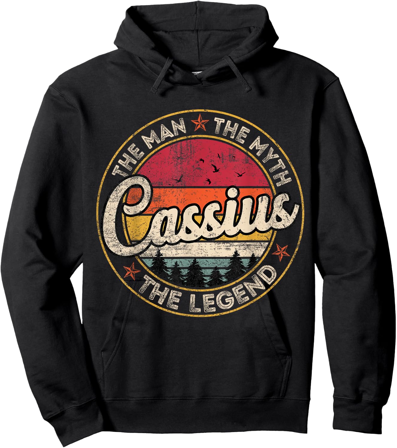 Cassius The Man The Myth The Legend Personalized Name Hoodie - Hoodie | Black