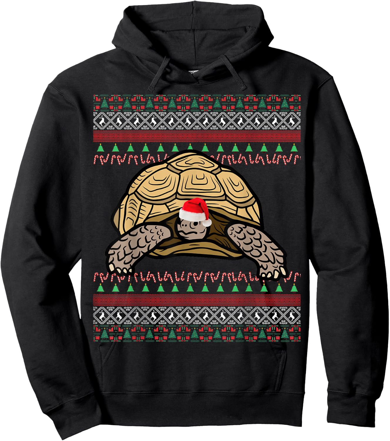 African Sulcata Tortoise Christmas Hoodie - Hoodie | Black