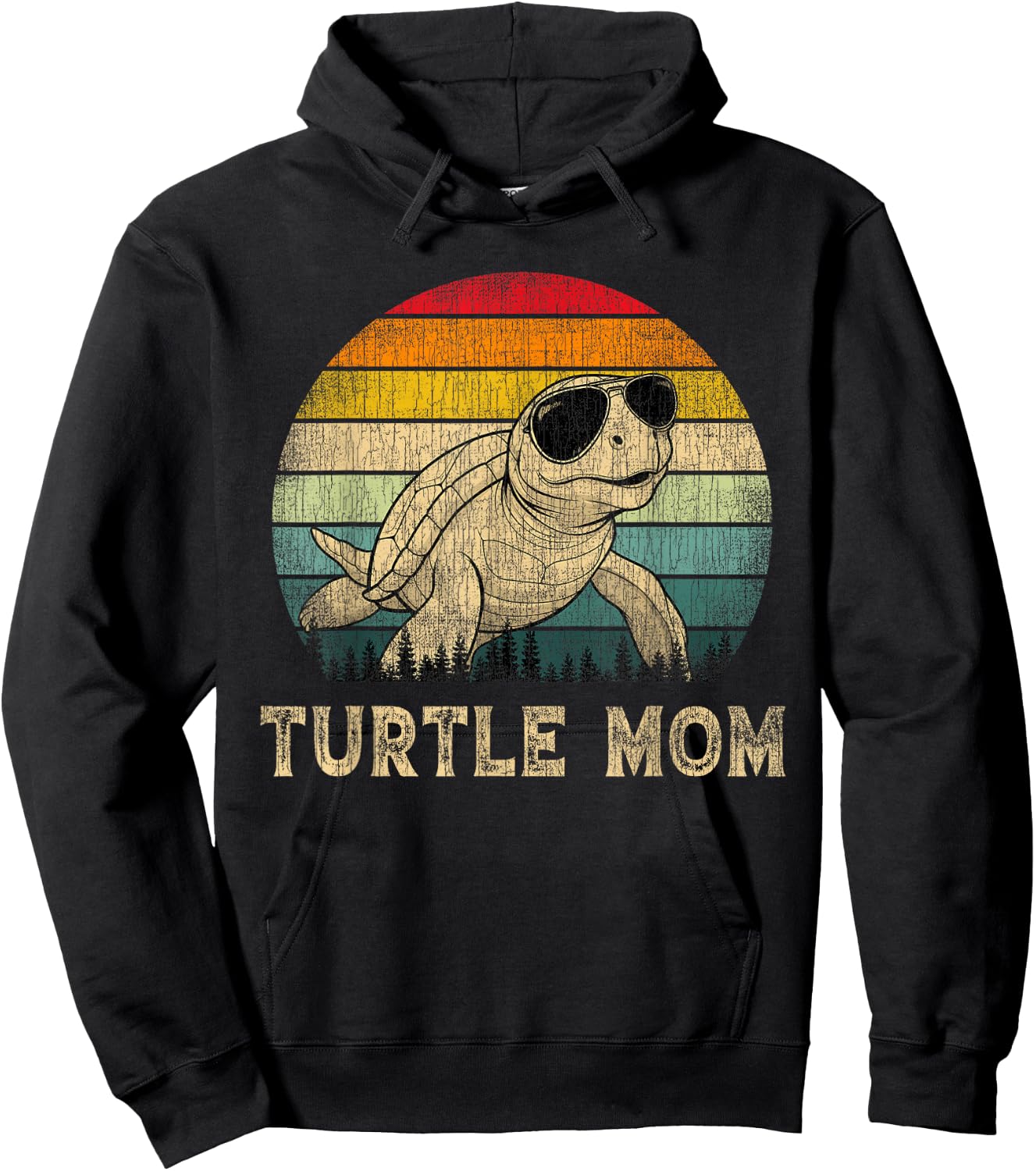 Vintage Turtle Mom Turtle Lovers Mommy Mother's Day Hoodie - Hoodie | Black
