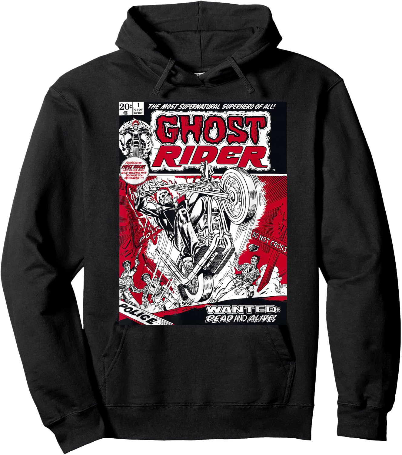 Marvel Ghost Rider Comic Book Cover Print Small Hoodie - Hoodie | Black