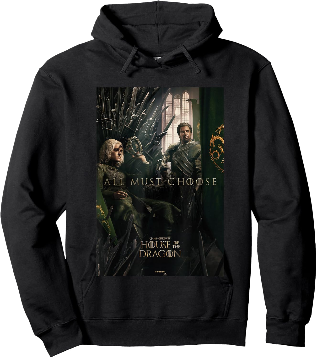 House of the Dragon All Must Choose Aegon And Criston Retro Hoodie - Hoodie | Black