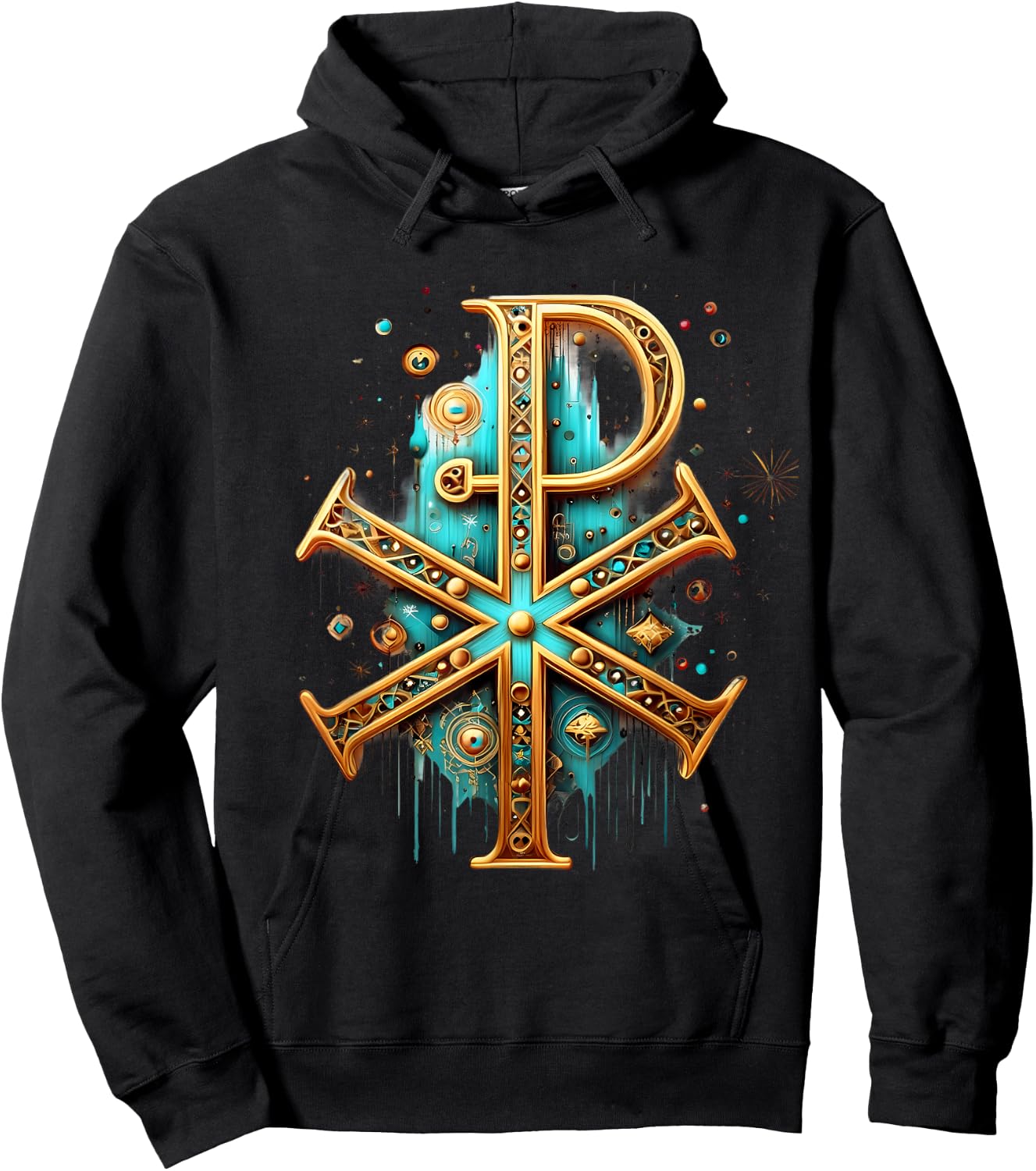 Chi Rho Jesus Christ Christian Catholic Ancient Monogram Hoodie - Hoodie | Black