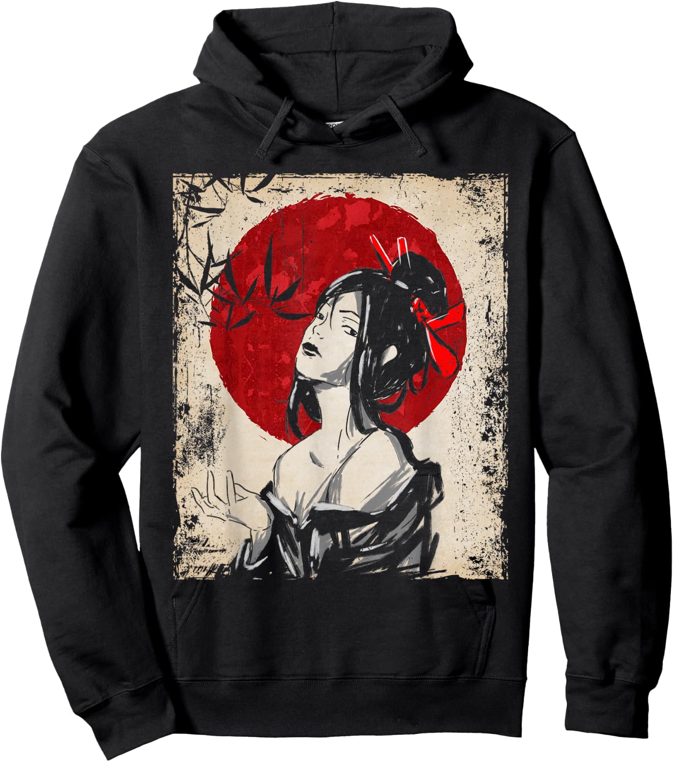 Japan Geisha Japanese Art Retro Women Hoodie - Hoodie | Black