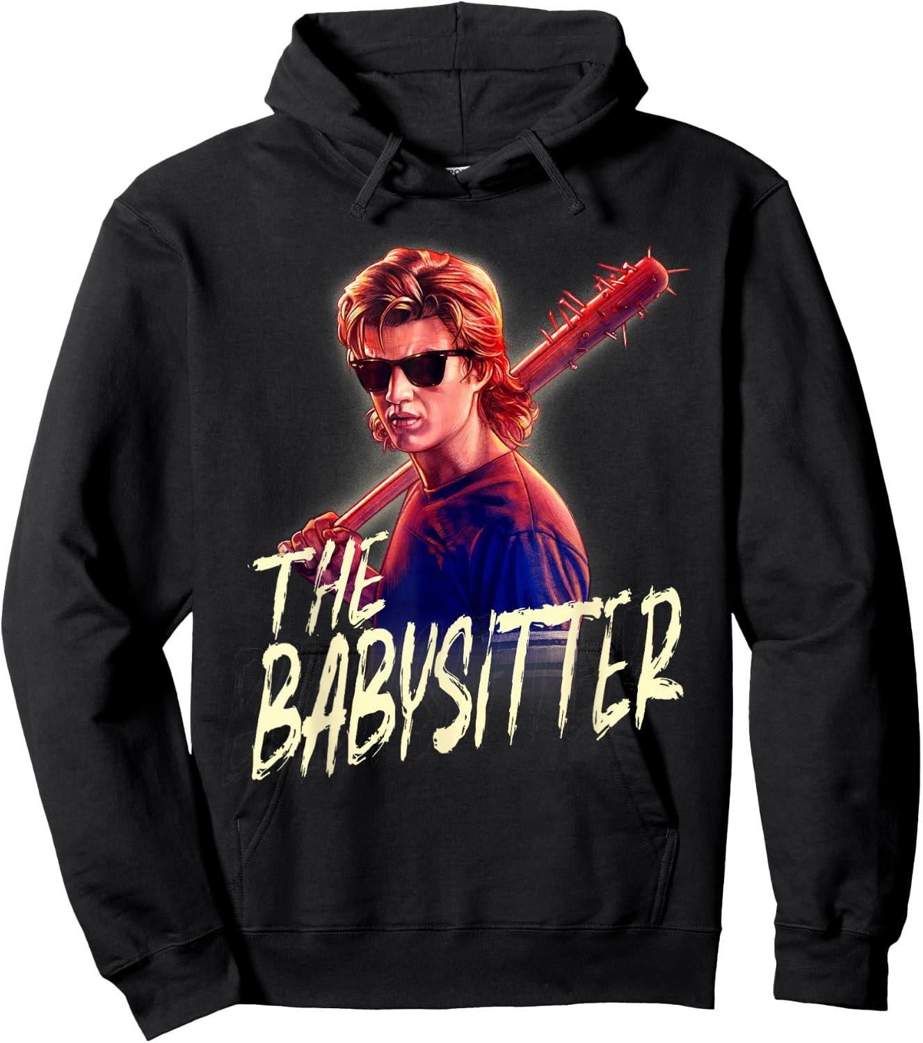 Netflix Stranger Things Steve The Babysitter Portrait Hoodie - Hoodie | Black
