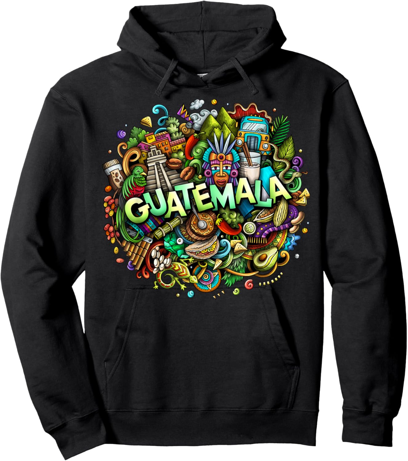 Guatemalan Monuments and Guatemala City Hoodie - Hoodie | Black